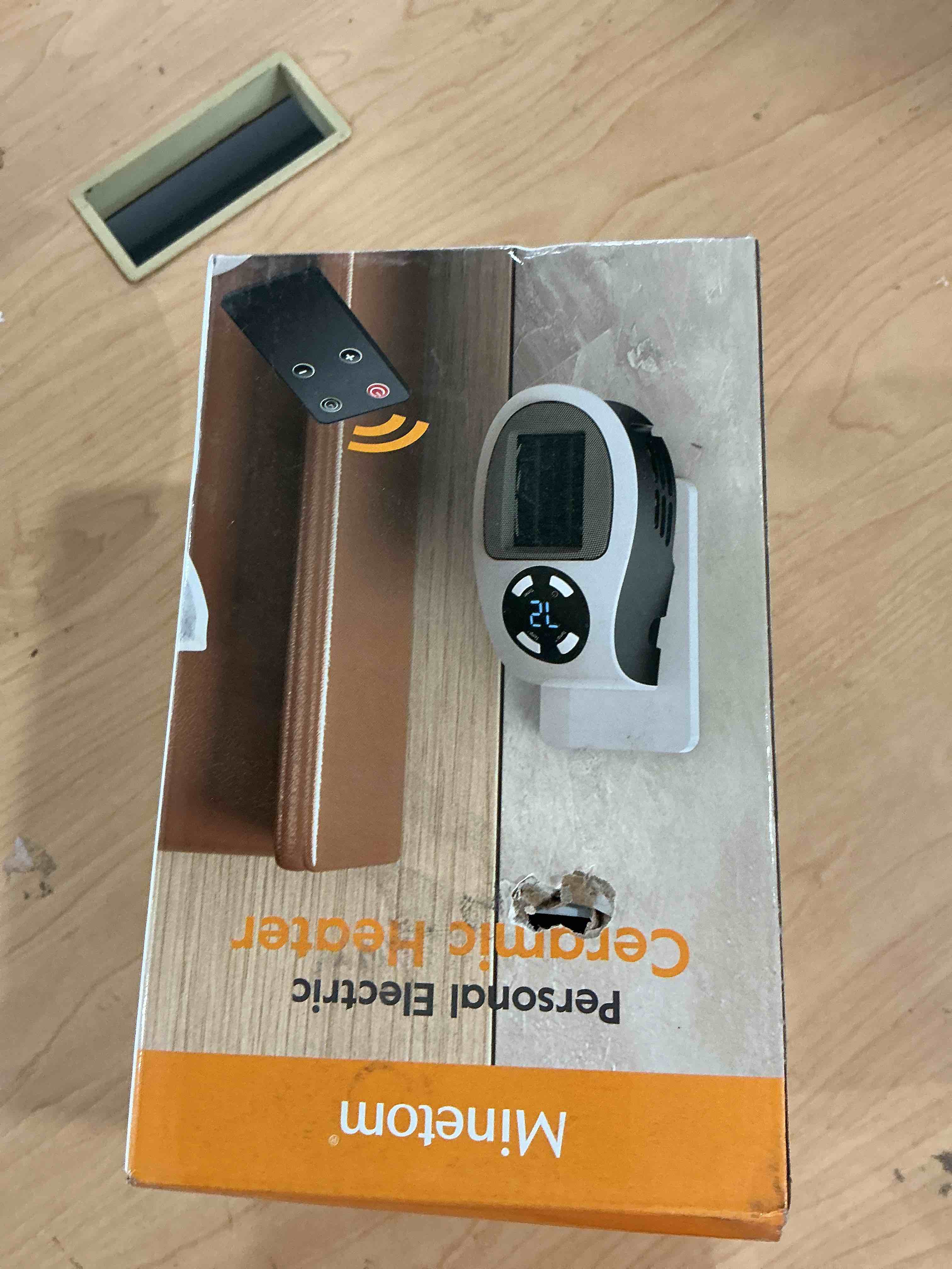 Condition photo showing Good Condition for 450w space heater, remote wall outlet electric small space heater as seen on tv with adjustable thermostat and timer and led display, compact for home,office,bathroom 1pc