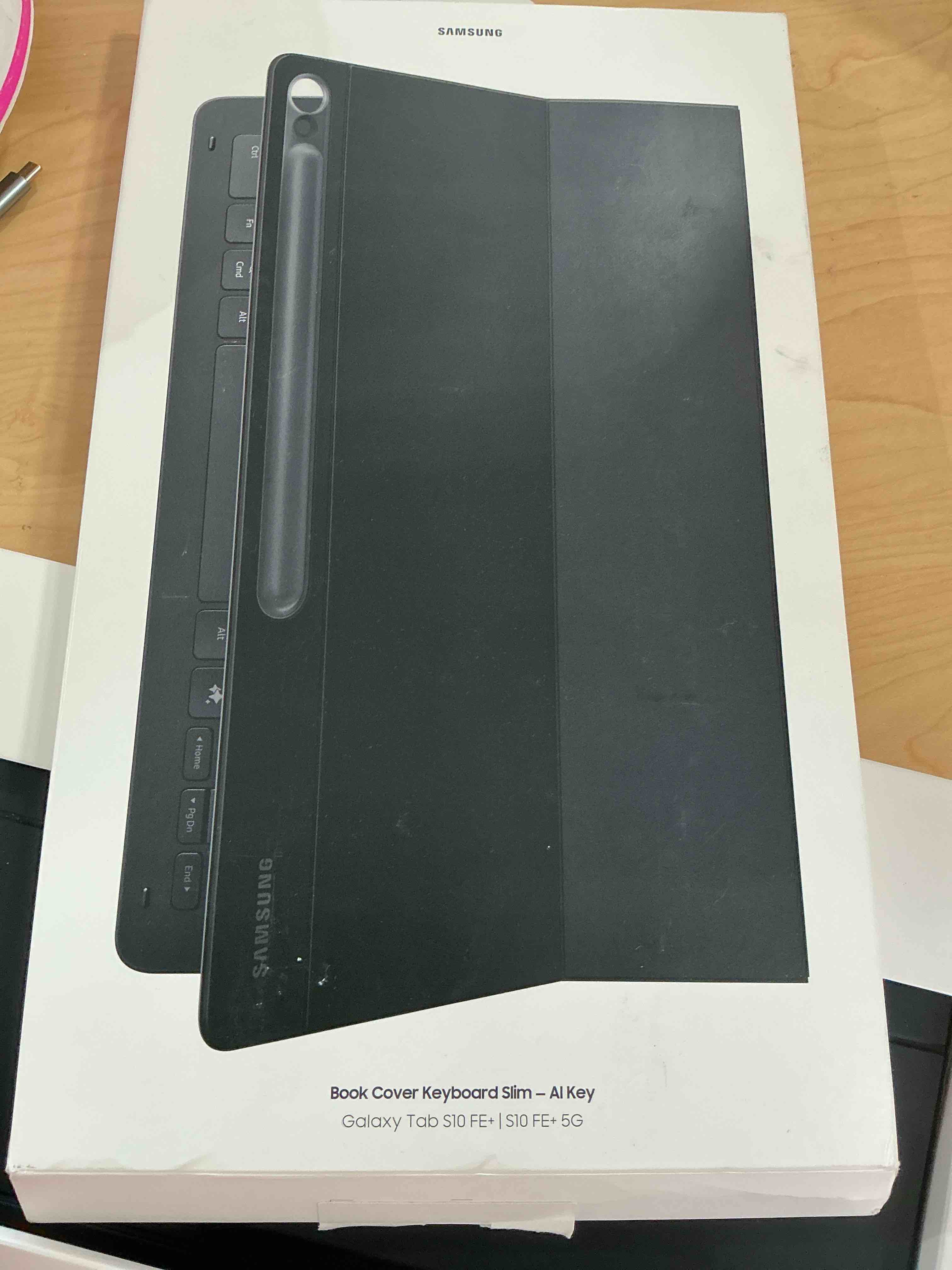 Condition photo showing Good Condition for samsung galaxy tab s10 fe+ book cover keyboard slim – ai key for galaxy tab s10 fe+, detachable platform, pc-like experience, wireless keyboard sharing, black black book cover keyboard slim s10 fe+