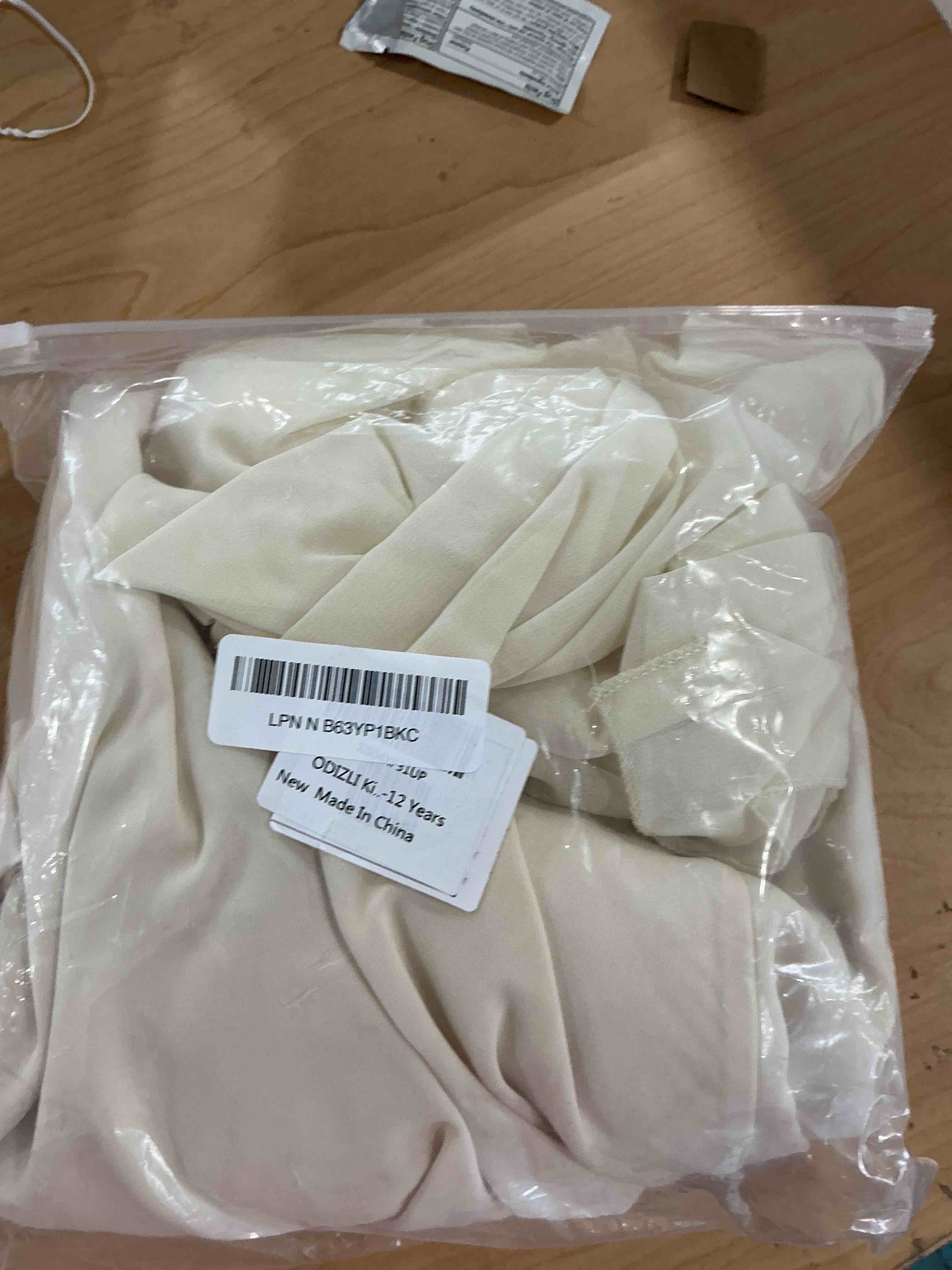 Condition photo showing Good Condition for Muslim Abaya For Girls Islamic Prayer Abayas Dress with Hijab Ramadan Cardigan Kaftan Robe Dresses Dubai Outfits Beige 11-12 Years