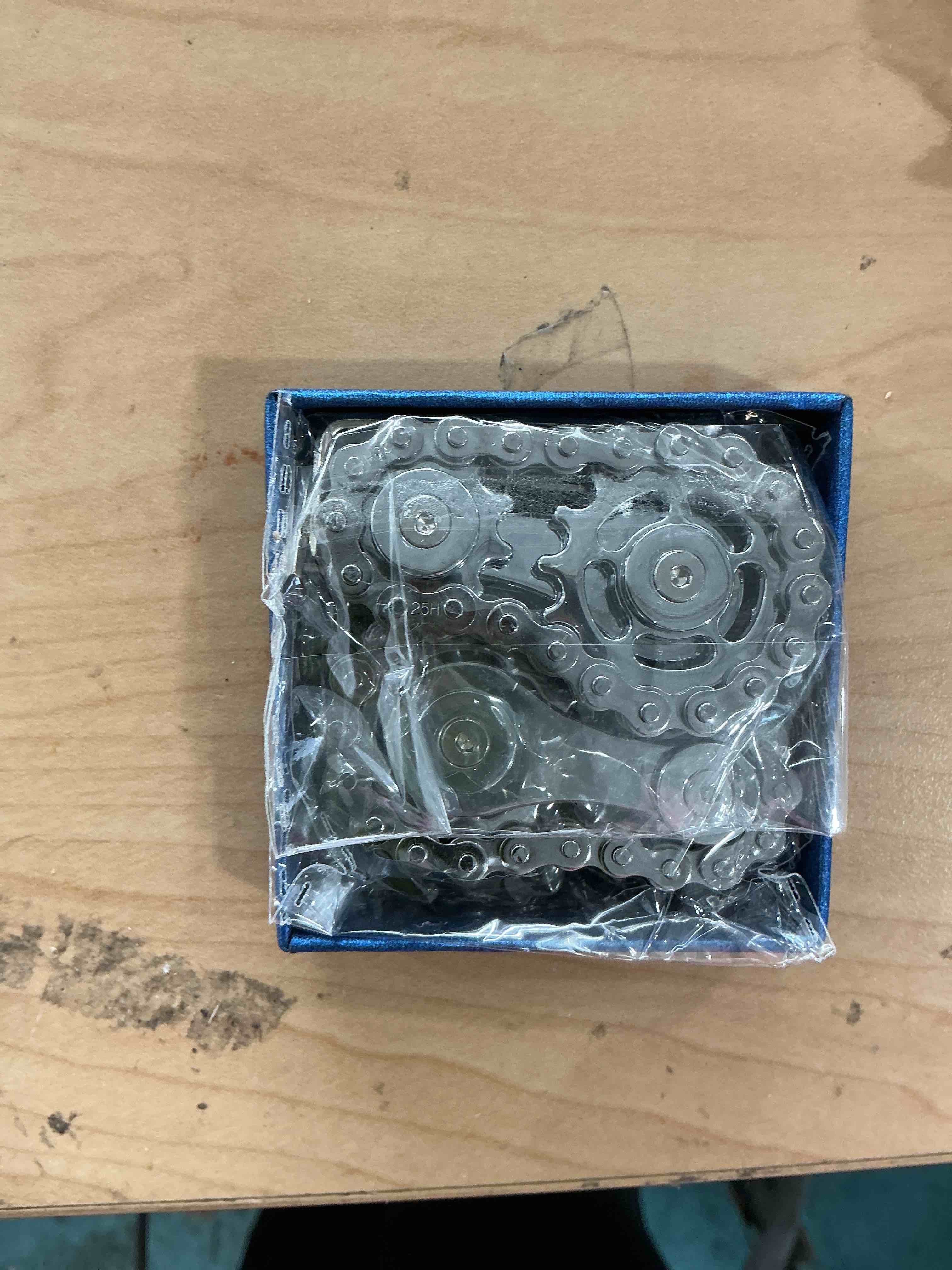 Condition photo showing New/Like New for Fidget Spinner Toy for Adults Metal Figette Bike Chain Easter Basket Stuffer for Adult Men Pain Stim ADHD Teen Cool Gadgets Quiet Desk Offices Anxiety Relief Items Stress Tool Sensory - Silver 2pc
