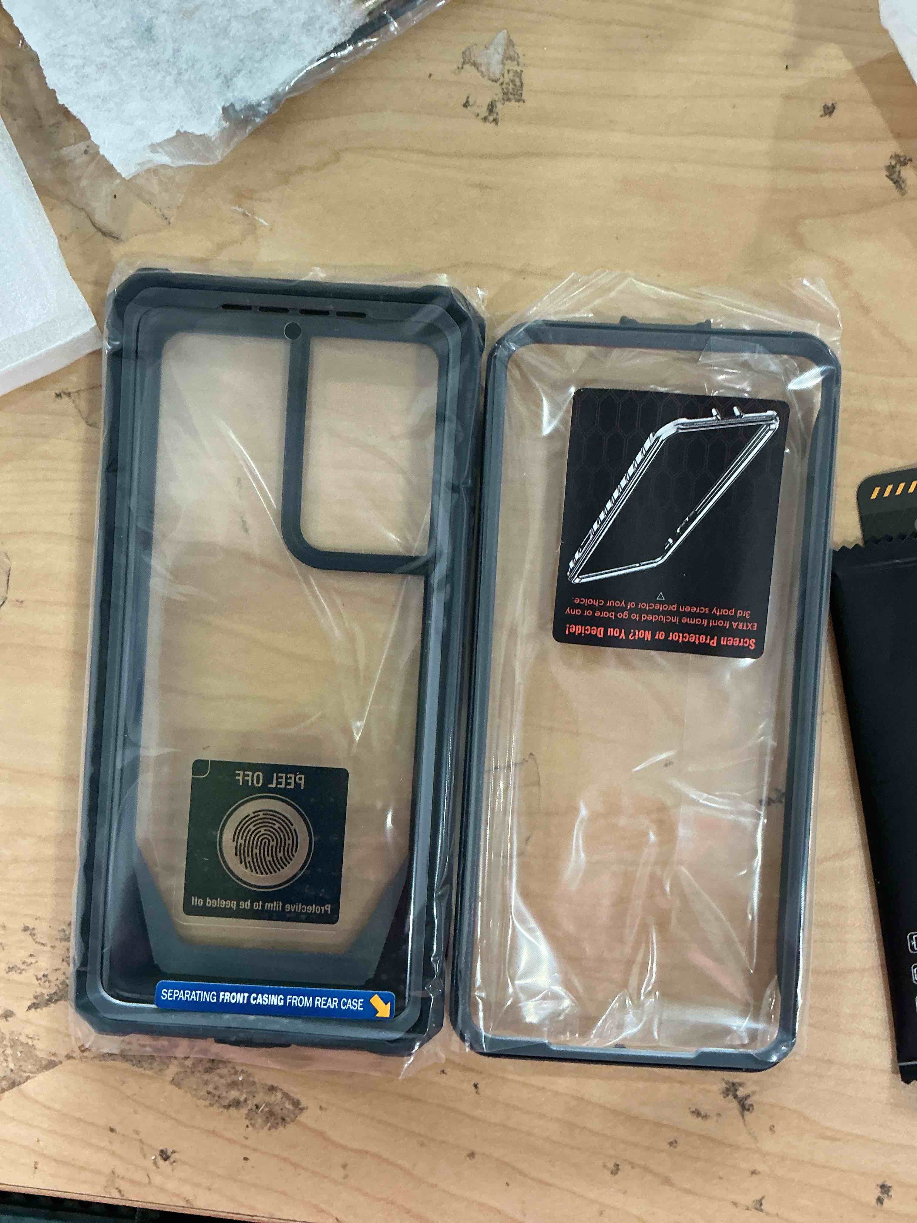 Condition photo showing New/Like New for poetic guardian case [6ft mil-grade drop tested] designed for with samsung galaxy s21 ultra 5g 6.8", built-in screen protector work with fingerprint id, full body shockproof case, black/clear