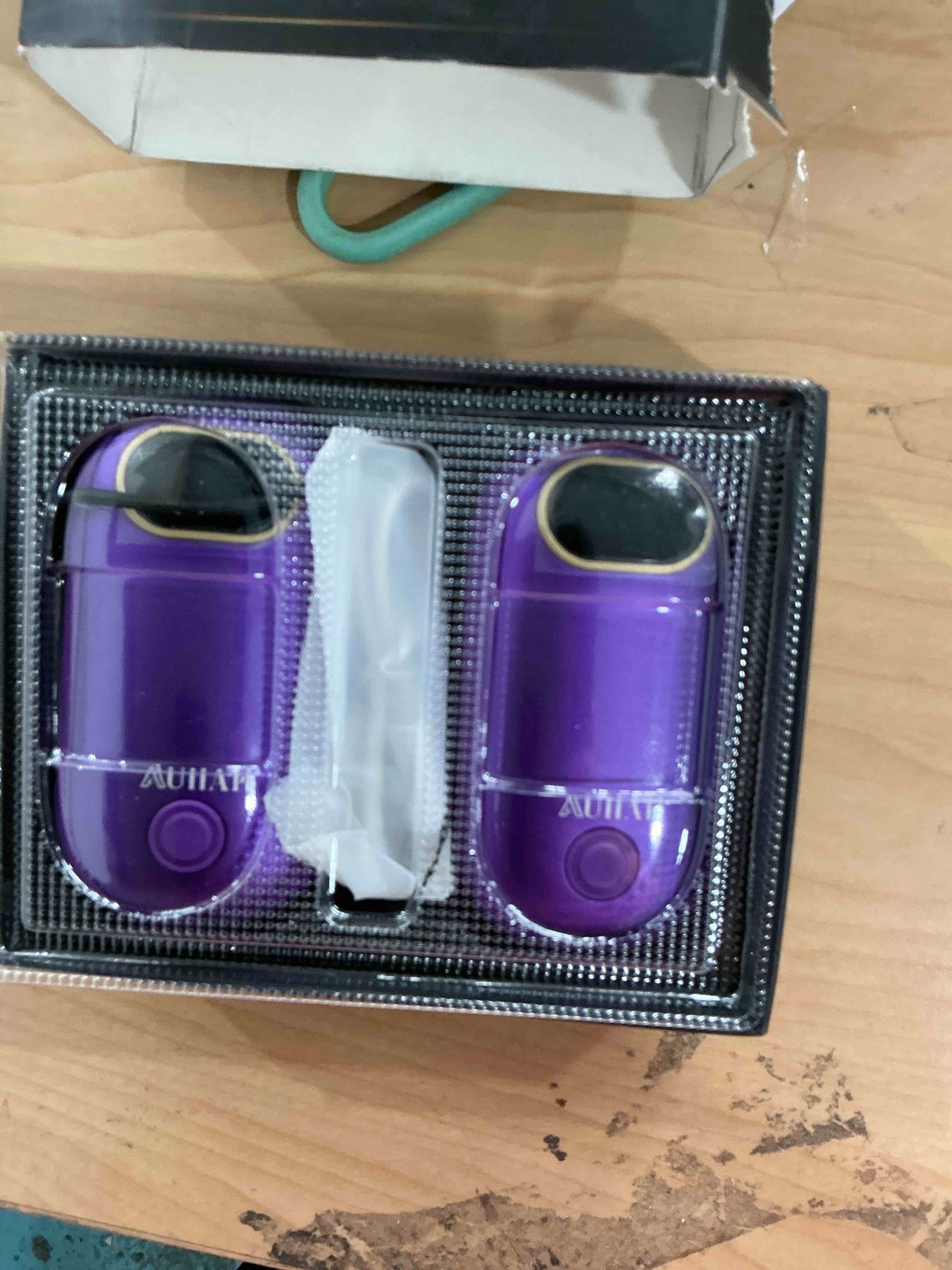 Condition photo showing Good Condition for Hand Warmers Rechargeable - Electric Hand Warmers 2 Pack with Dual-Sided Heating for 15Hrs Warmth, LED Display & Flashlight, Hunting Essentials, Gifts for Christmas Man Women Raynauds Golf Purple Mini