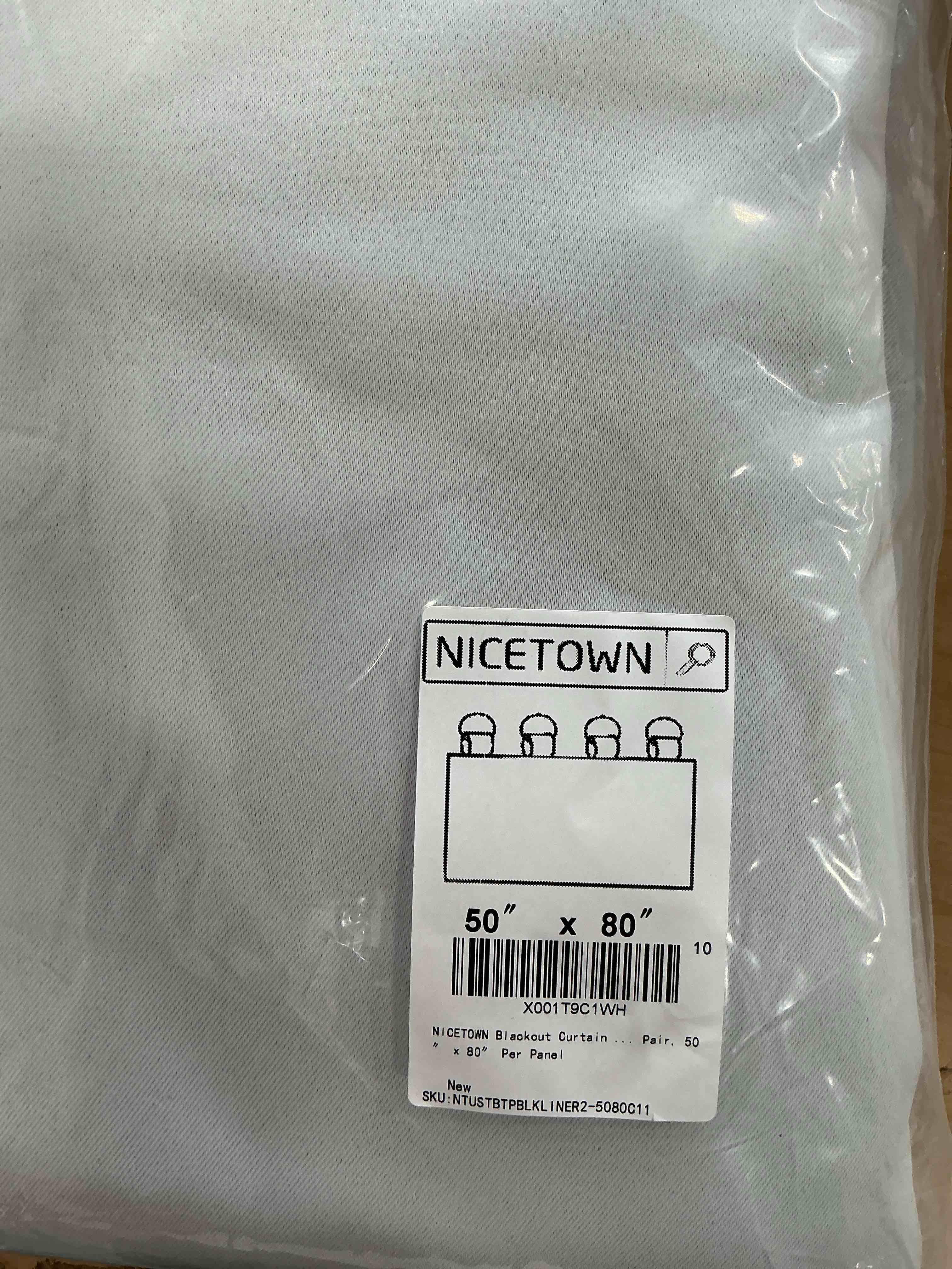 Condition photo showing Good Condition for nicetown blackout curtain liners for sheer curtains, cold heat light noise blocking liners with rings: easy to open and closed, thermal liners for 84 inches long curtains, 1 pair, 50" x 80" per panel 50"w x 80"l (pack of 2) platinum white