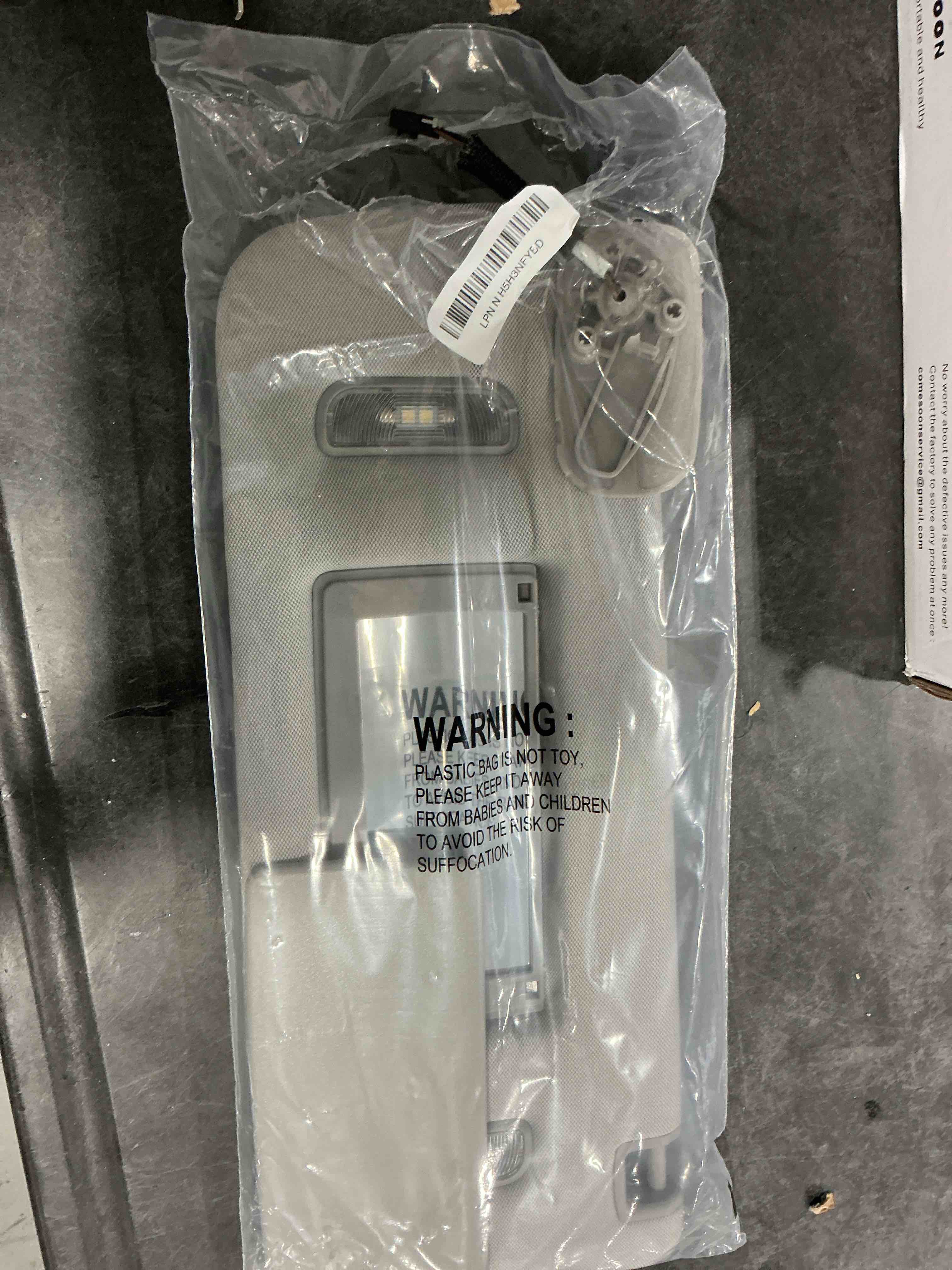 Gray Left Driver Side Sun Visor with LED Lights Fit for 2014-2019 GMC Sierra/Sierra Denali Chevrolet