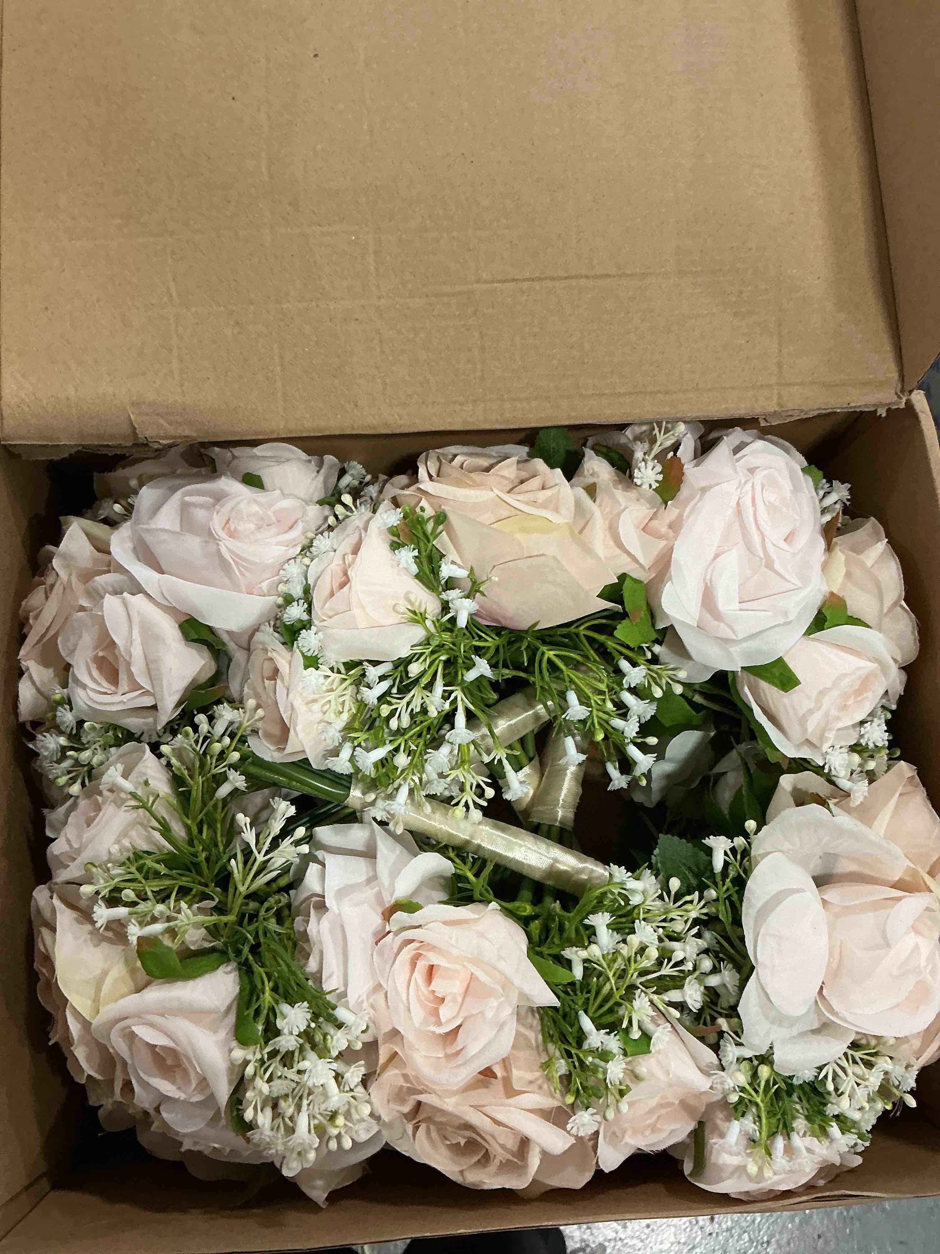 DIYDOFUN Wedding Bridesmaid Bouquets Set of 6, Artificial Silk Flowers Arrangement for Ceremony Marr