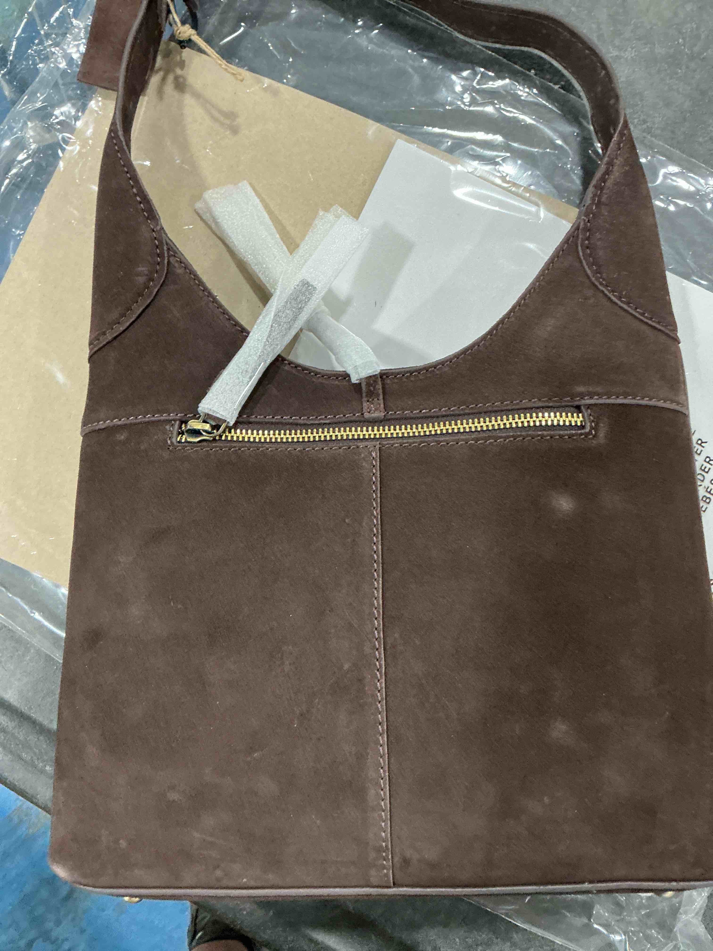 Genuine suede tote Chocolate