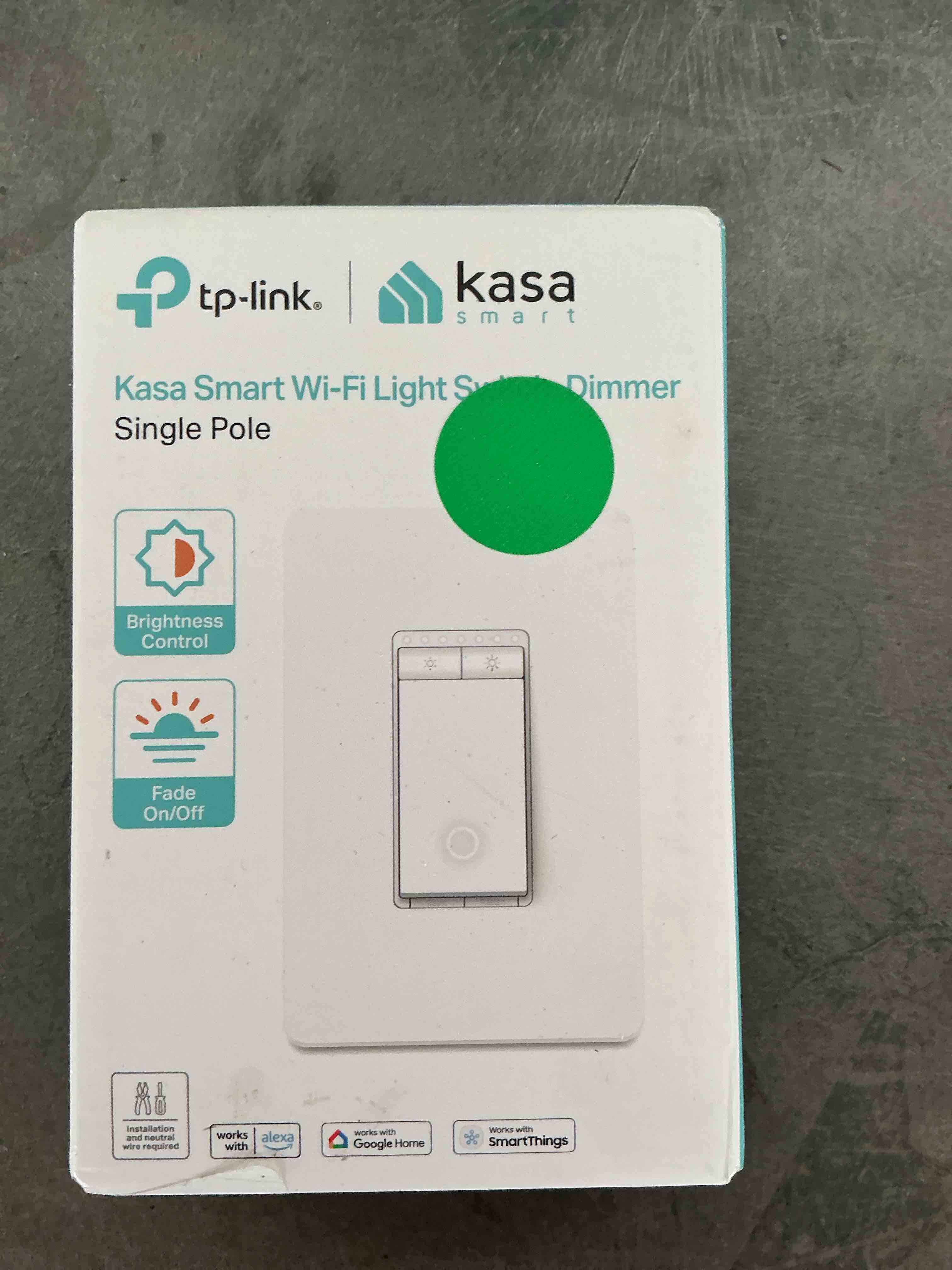 Kasa Smart Dimmer Switch HS220, Single Pole, Needs Neutral Wire, 2.4GHz Wi-Fi Light Switch Works with Alexa and Google Home, UL Certified, No Hub Required, 1 Pack
