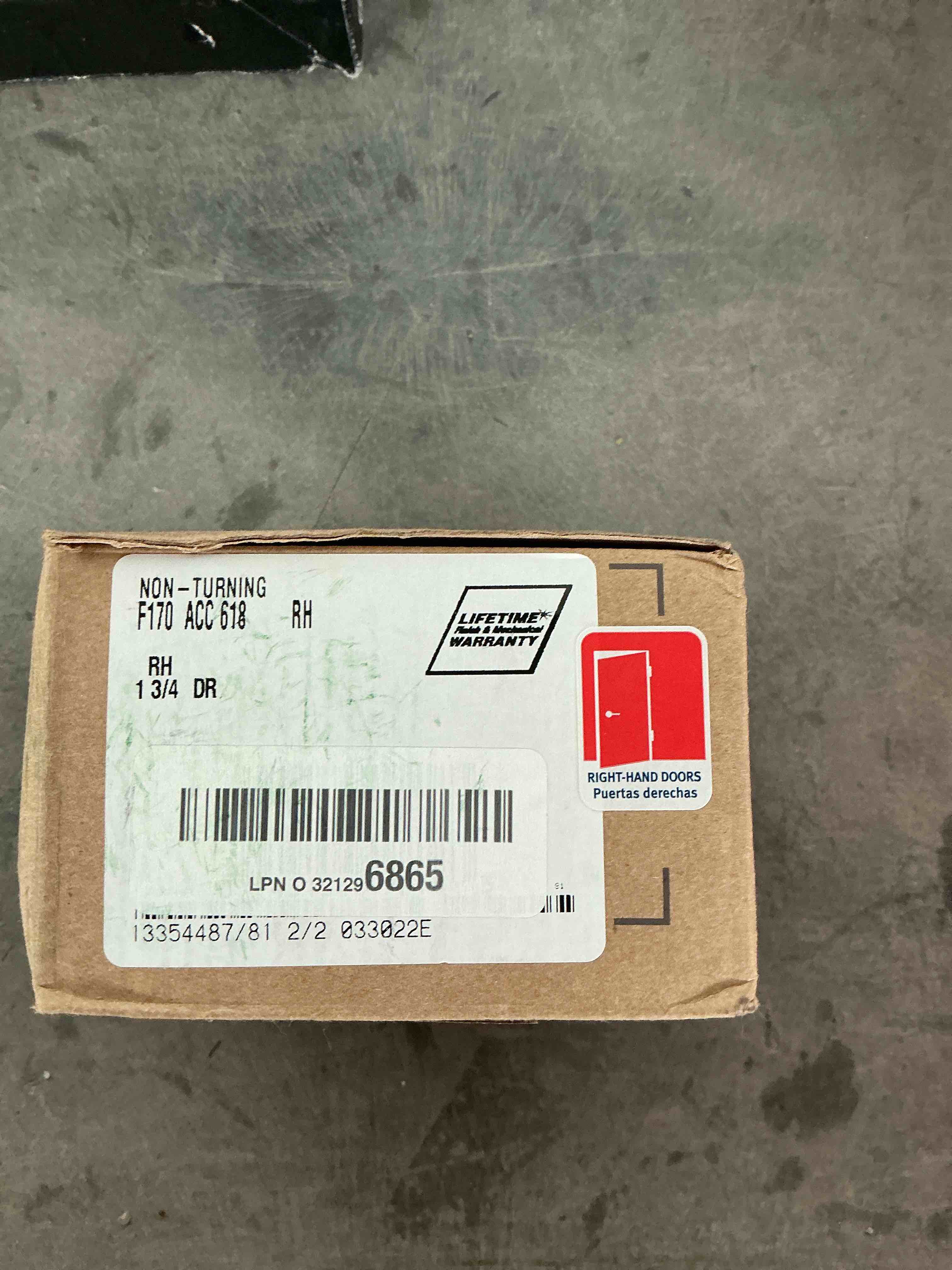 SCHLAGE Accent Lever Non-Turning Lock in Polished Nickel - Right Handed - F170 ACC 618 RH