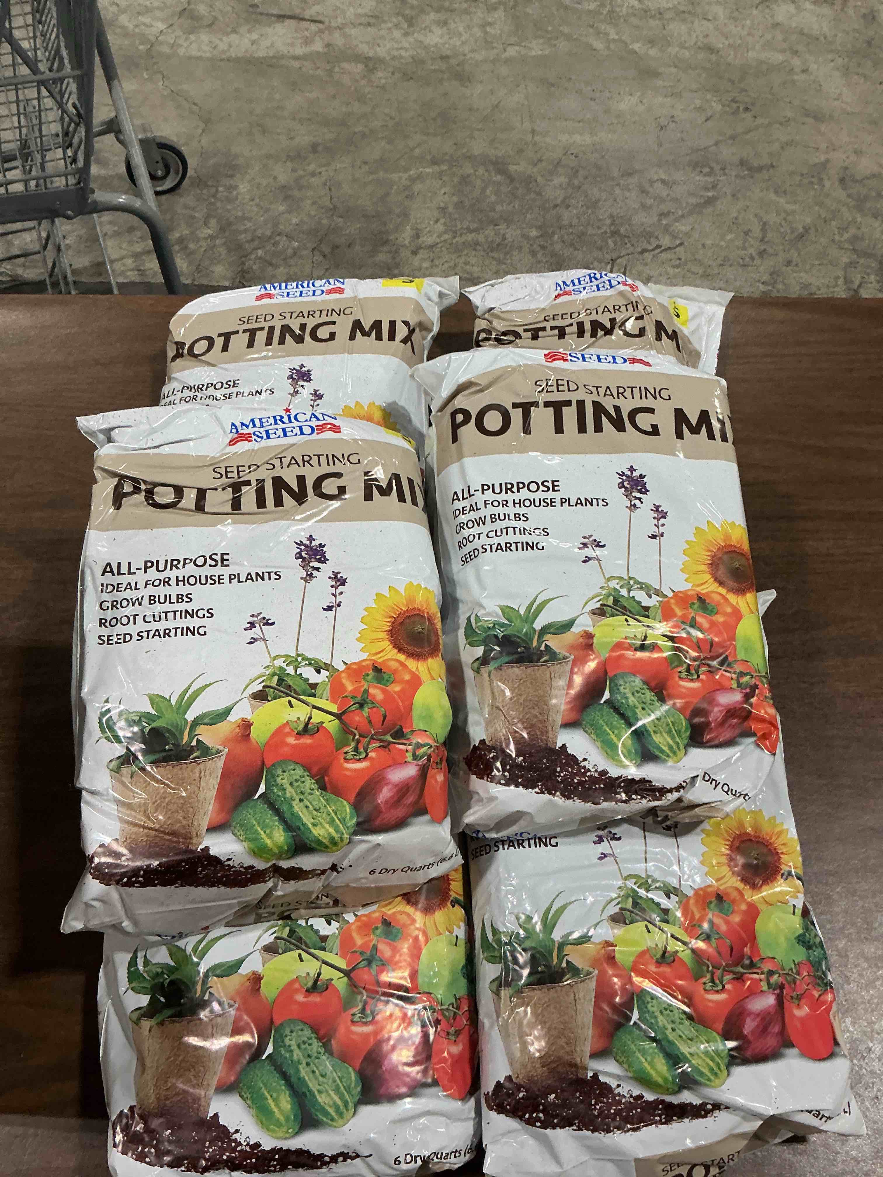 seed starting potting mix six bags each bag 6qts