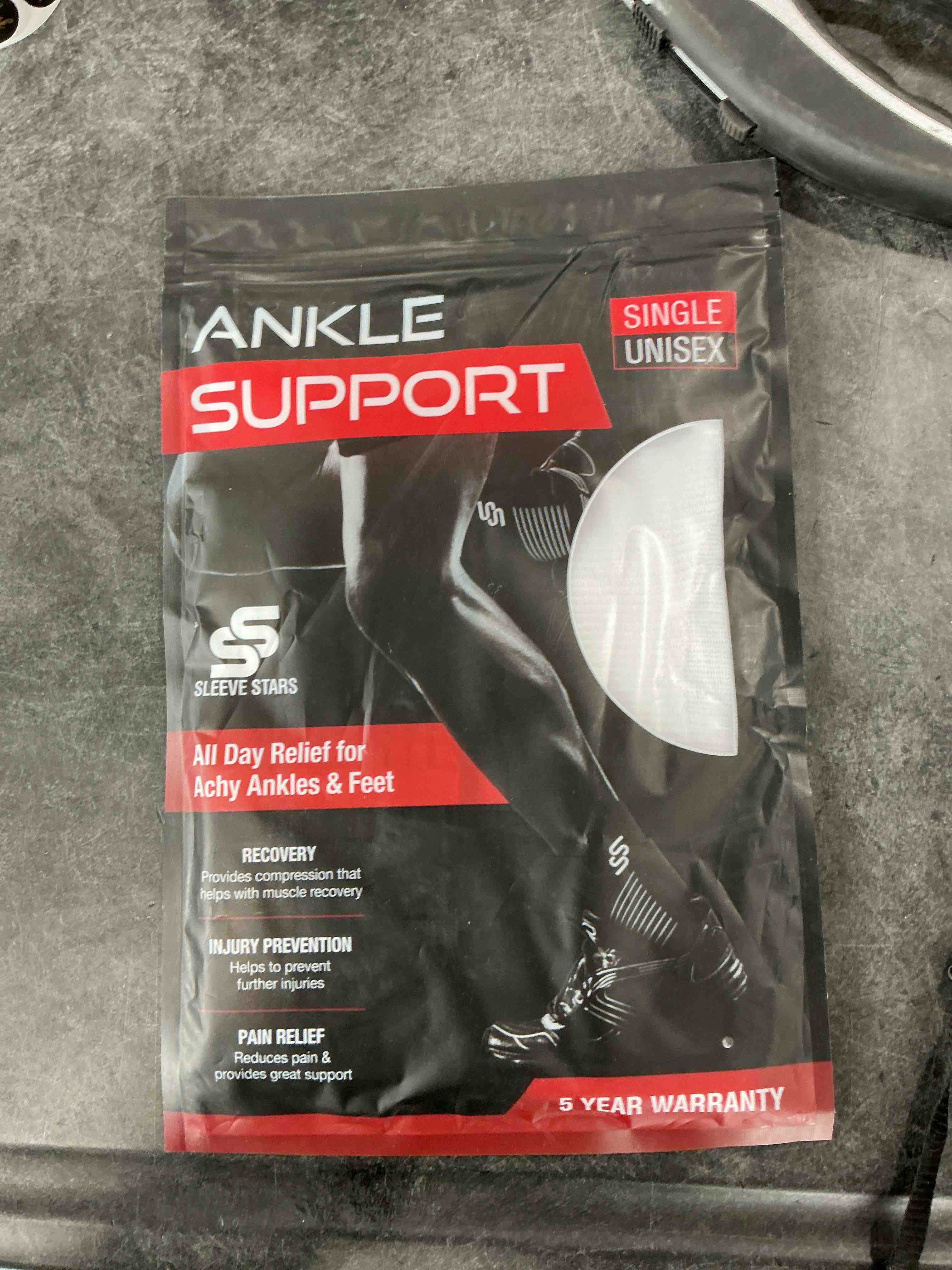 Sleeve Stars Ankle Brace for Sprained Ankle, Plantar Fasciitis Relief Achilles Tendonitis Brace, Ankle Support for Women & Men with Strap, Heel Protector Wrap for Pain & Compression (Single/Black)