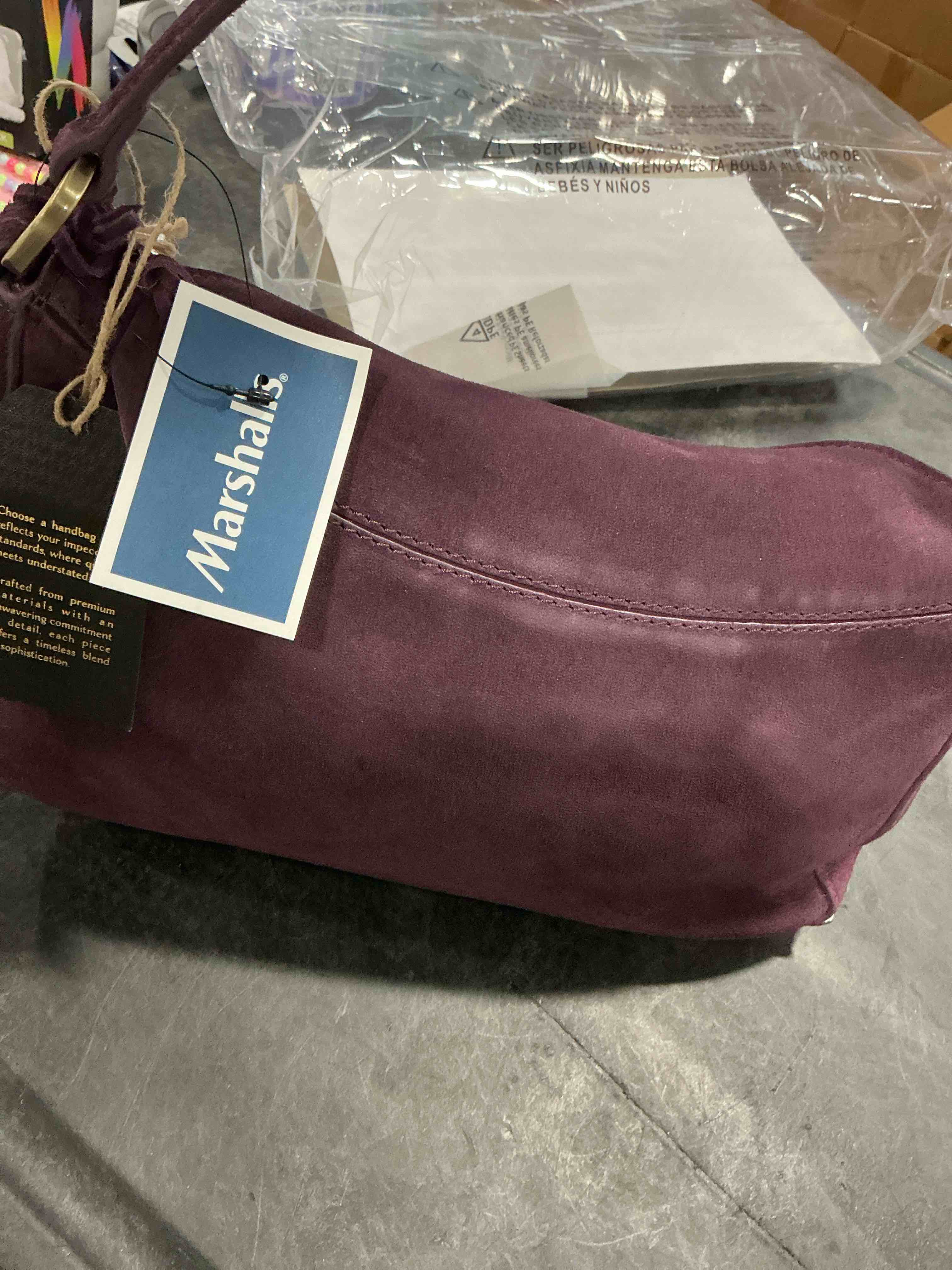 purple velvet bag