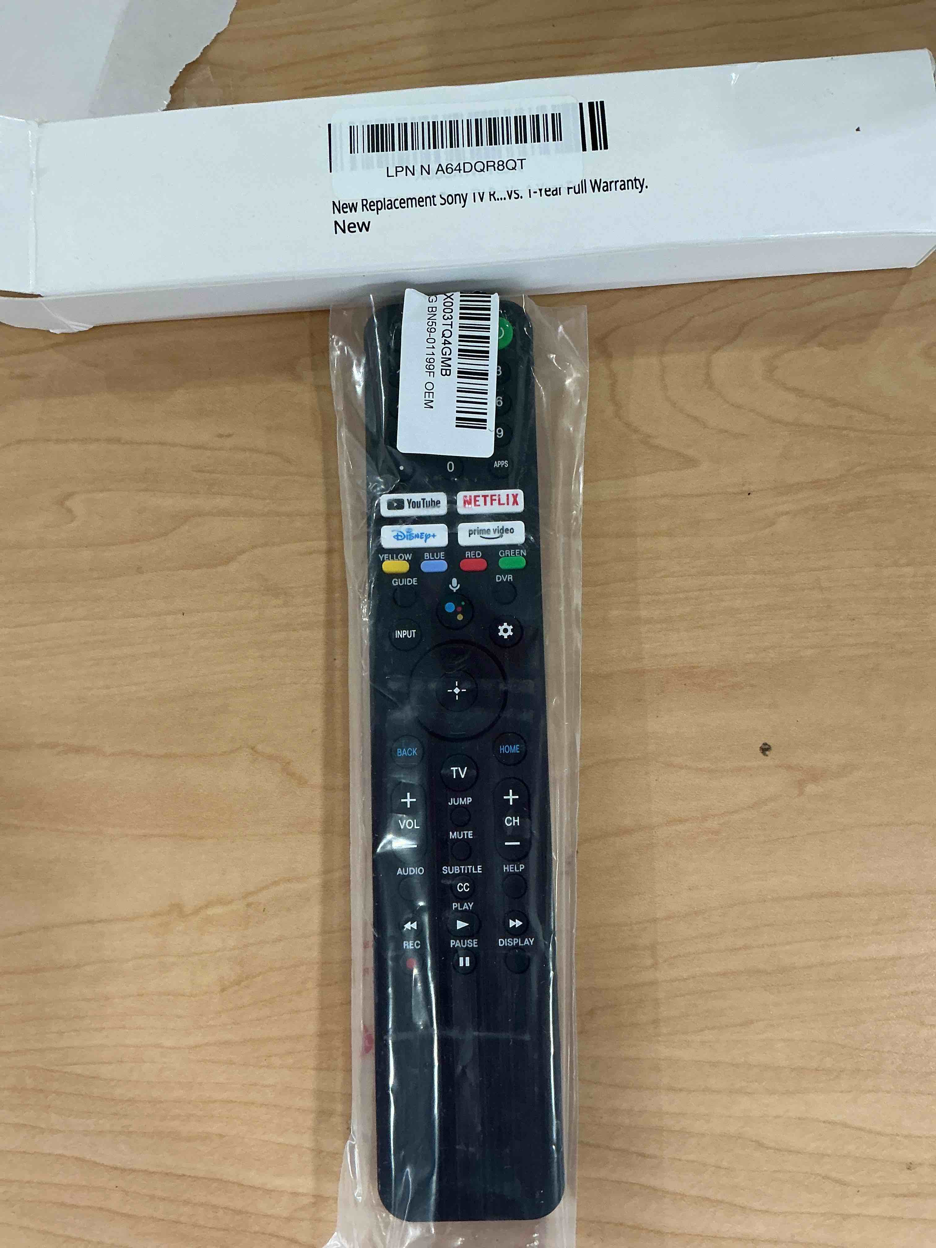 Condition photo showing Good Condition for Replacement for Sony TV Remote, for All 2019-2025 Sony Remote Control for Bravia Smart TV with Voice Control. for Bravia XR/XBR/KD/K Series Google/Android TVs. 1-Year Warranty.