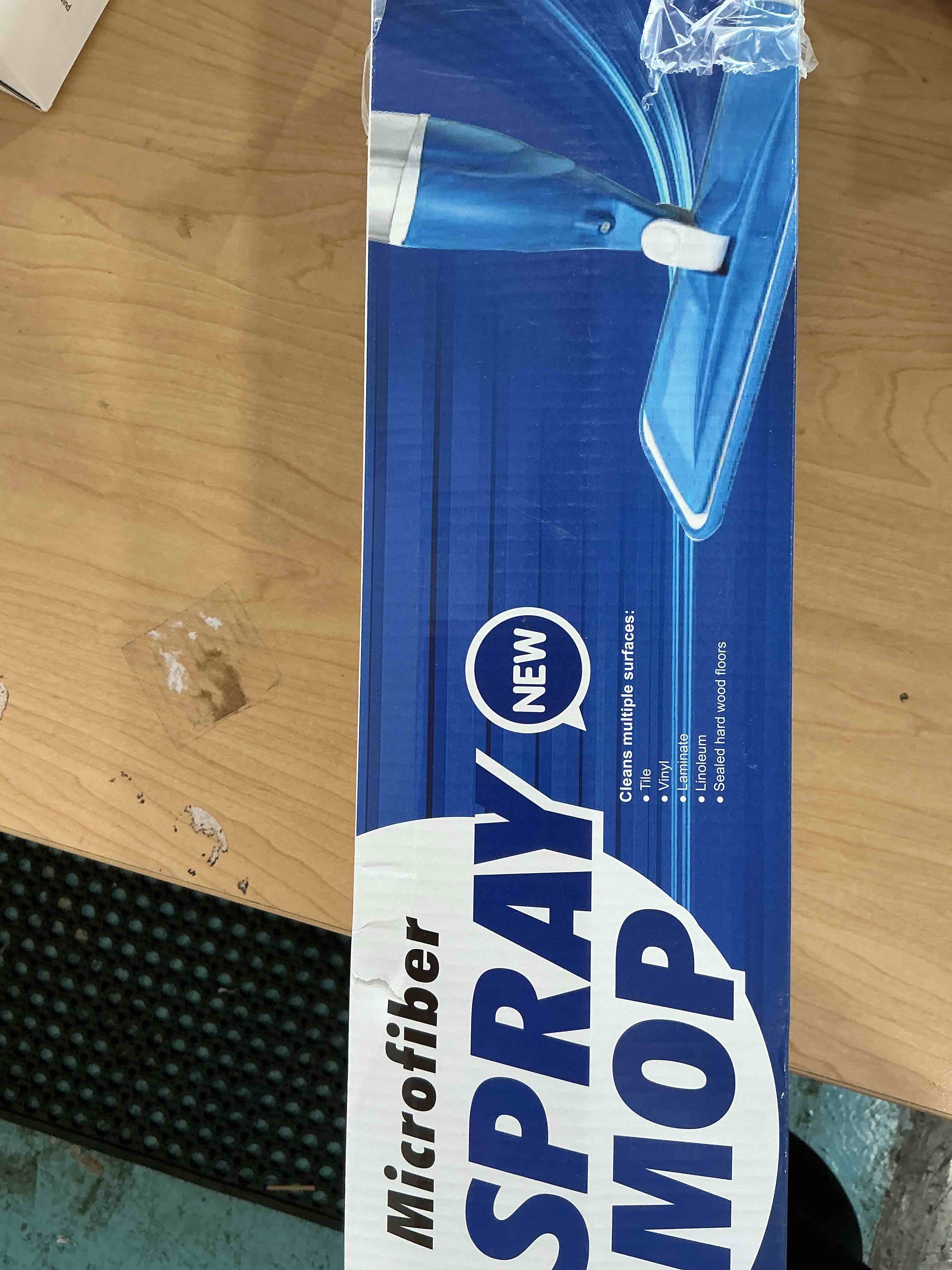 Condition photo showing Good Condition for Spray Mop for Hardwood Floors Cleaning: Microfiber Wet Dry Floor Mops with 4 Washable Pads for Swiffer PowerMop - Flat Mop with Sprayer for Kitchen Tile Wood Laminate Vinyl Light Blue