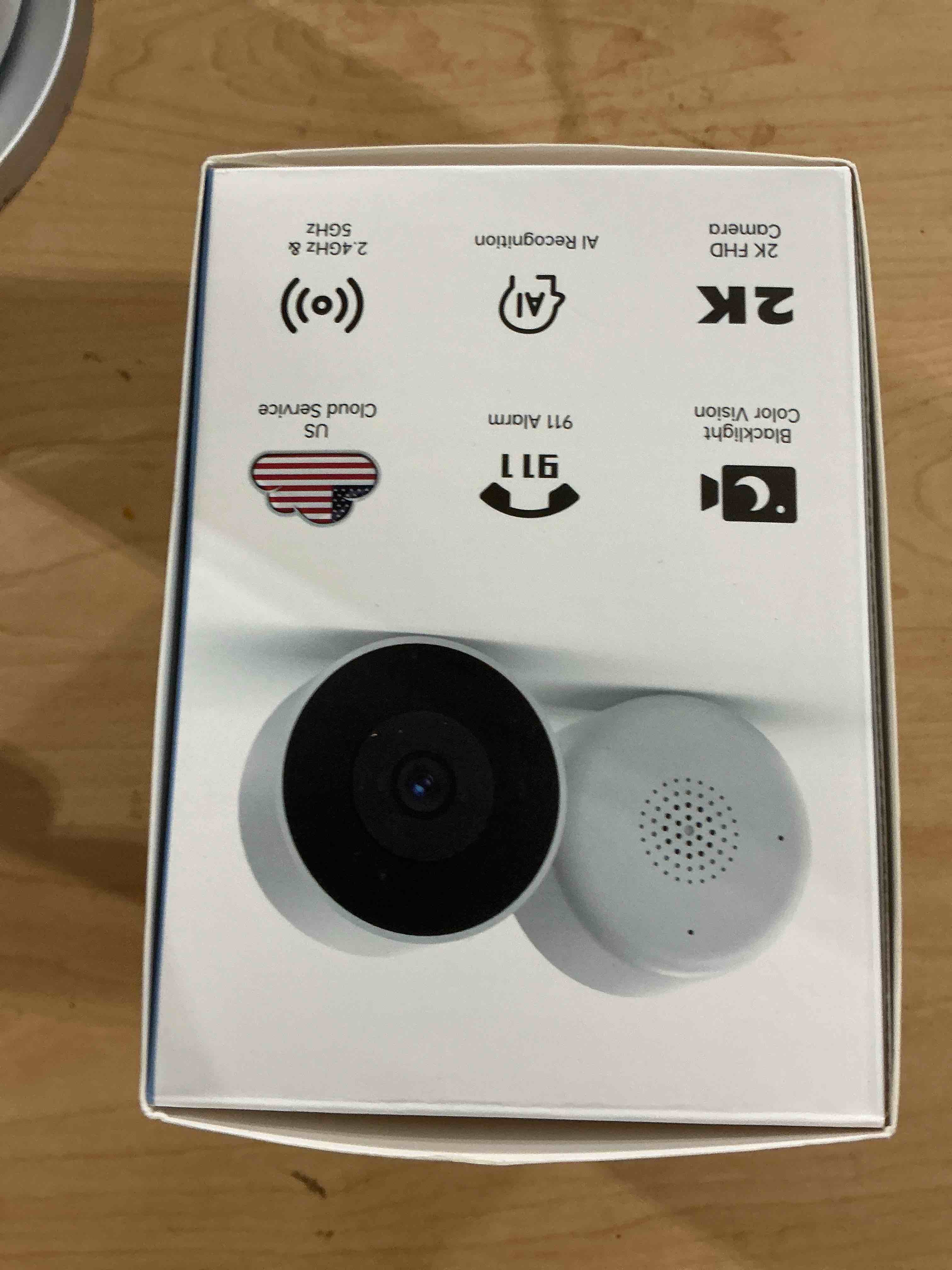 Condition photo showing Good Condition for 4MP/2K Window Camera for Home Security, 2Pack No Drill 5G&2.4G WiFi Indoor Security Cameras, Outdoor Monitoring thru Glass, Blacklight Color Night Vision, 24/7 AI Human Detection, Apt. Easy Mag. Mount White 2pack 4MP