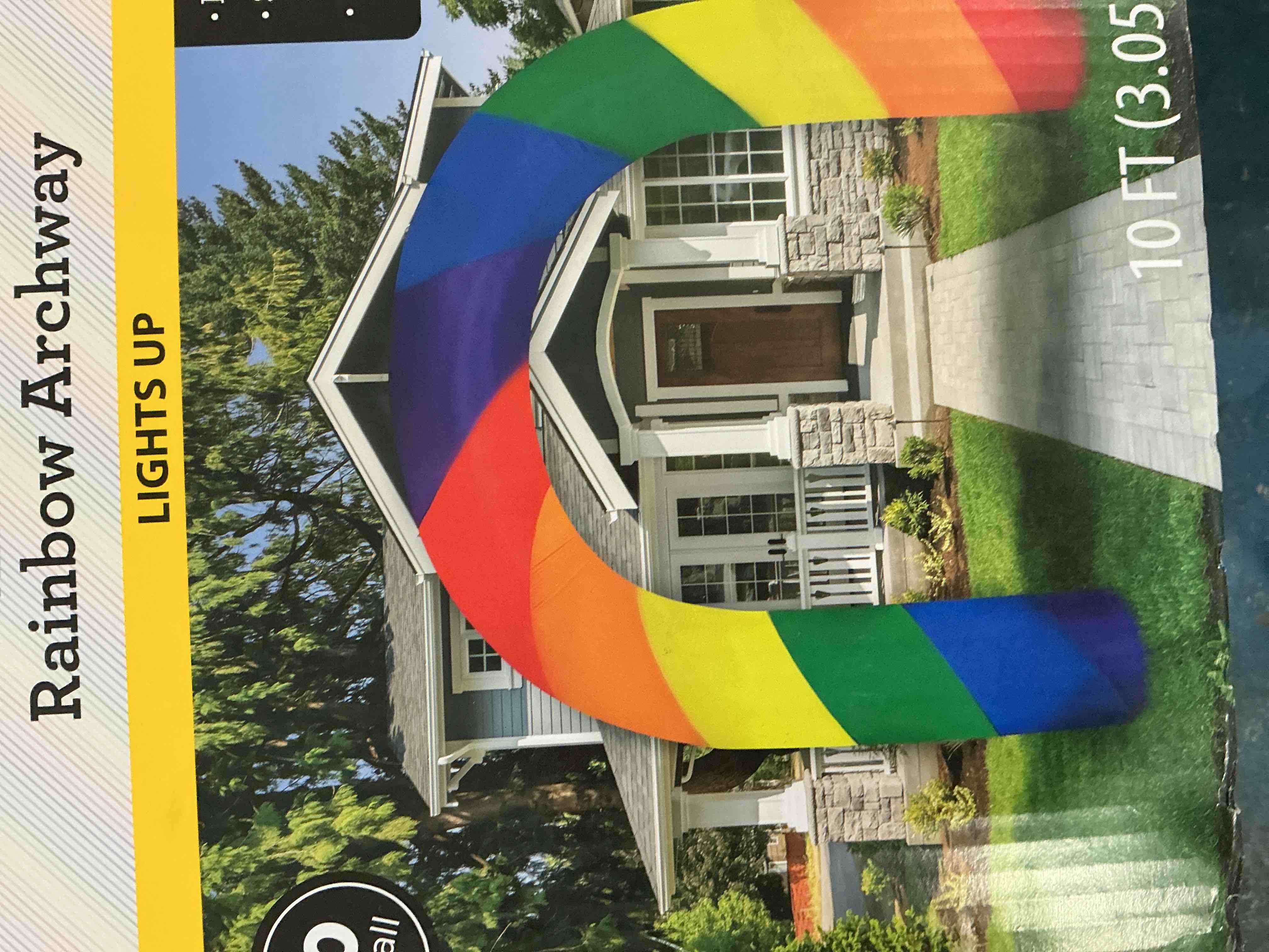 Condition photo showing New/Like New for 10' Gemmy Airblown Inflatable Christmas Twisted Rainbow Archway Yard Decoration 882776