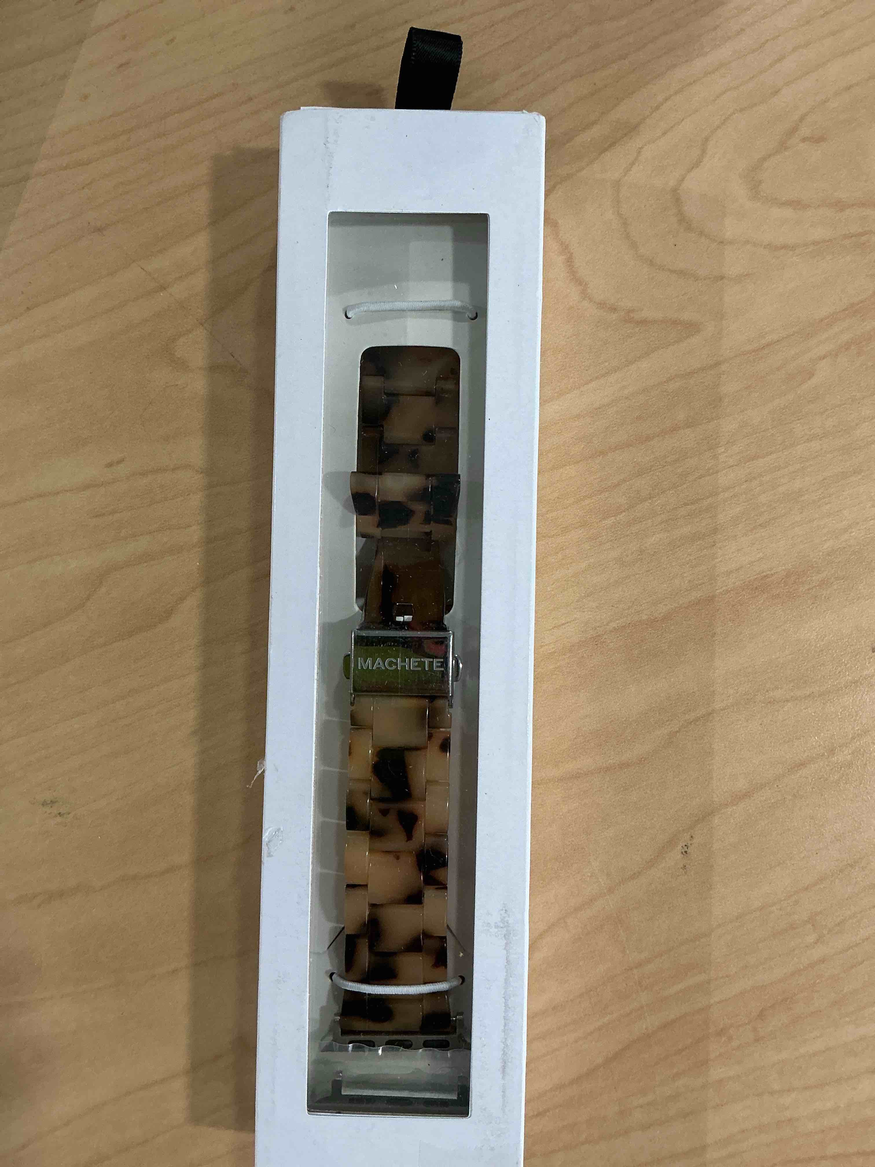 Condition photo showing Good Condition for MACHETE Compatible with Apple Watch Band 38mm 40mm 41mm 42mm 44mm 45mm 49mm, Blonde Tortoise Fashion Acetate Resin iWatch Band for SE Series 9/8/7/6/5/4/3/2/1 Ultra 2 1 Women Men Silver Hardware