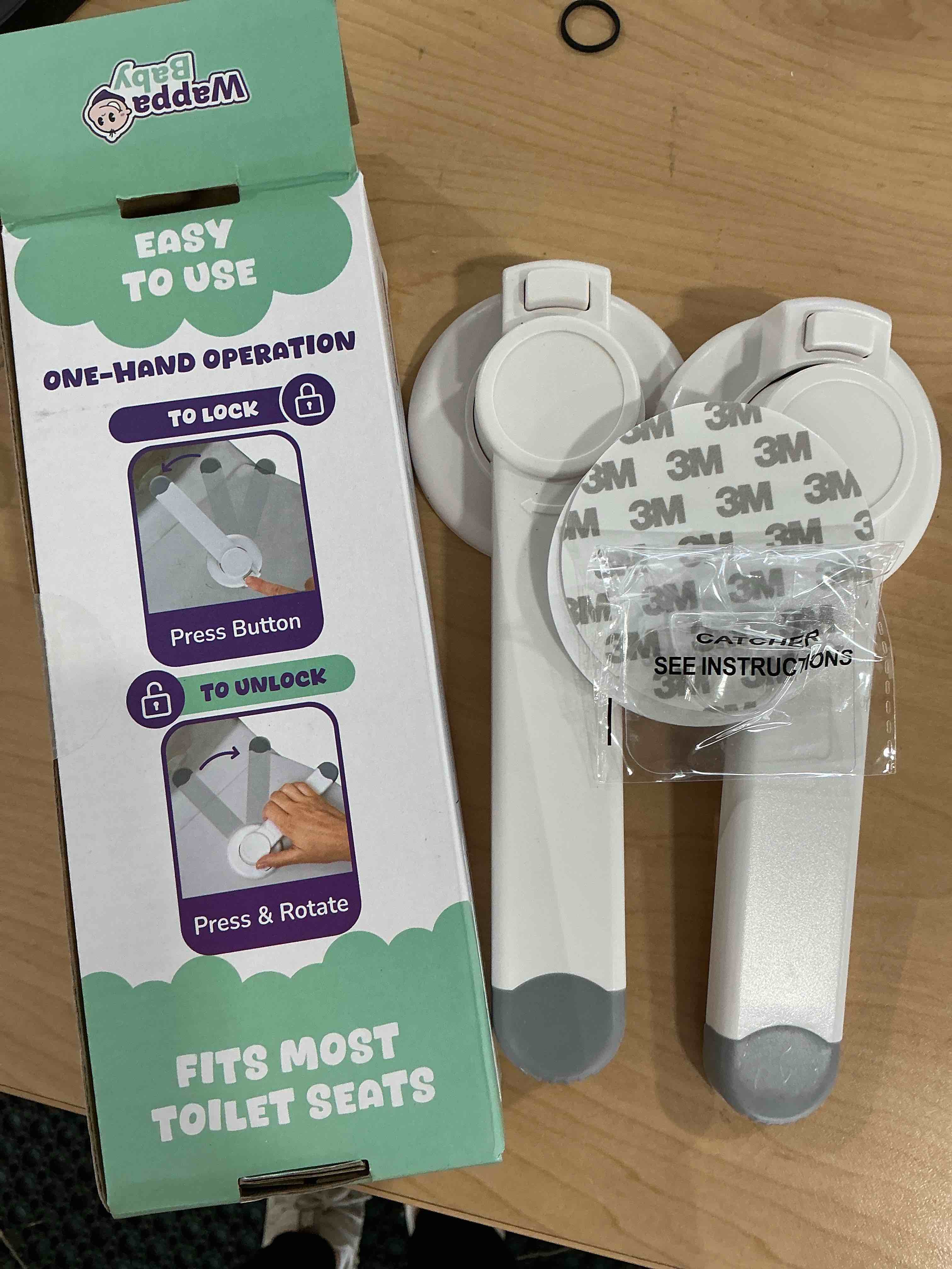 Condition photo showing Good Condition for Toilet Locks Baby Proof (2-Pack) Ideal Baby Proof Toilet Lid Lock with Arm – No Tools Needed Easy Installation with 3M Adhesive – Top Safety Toilet Seat Lock – Fits Most Toilets, White 2 Count (Pack of 1)
