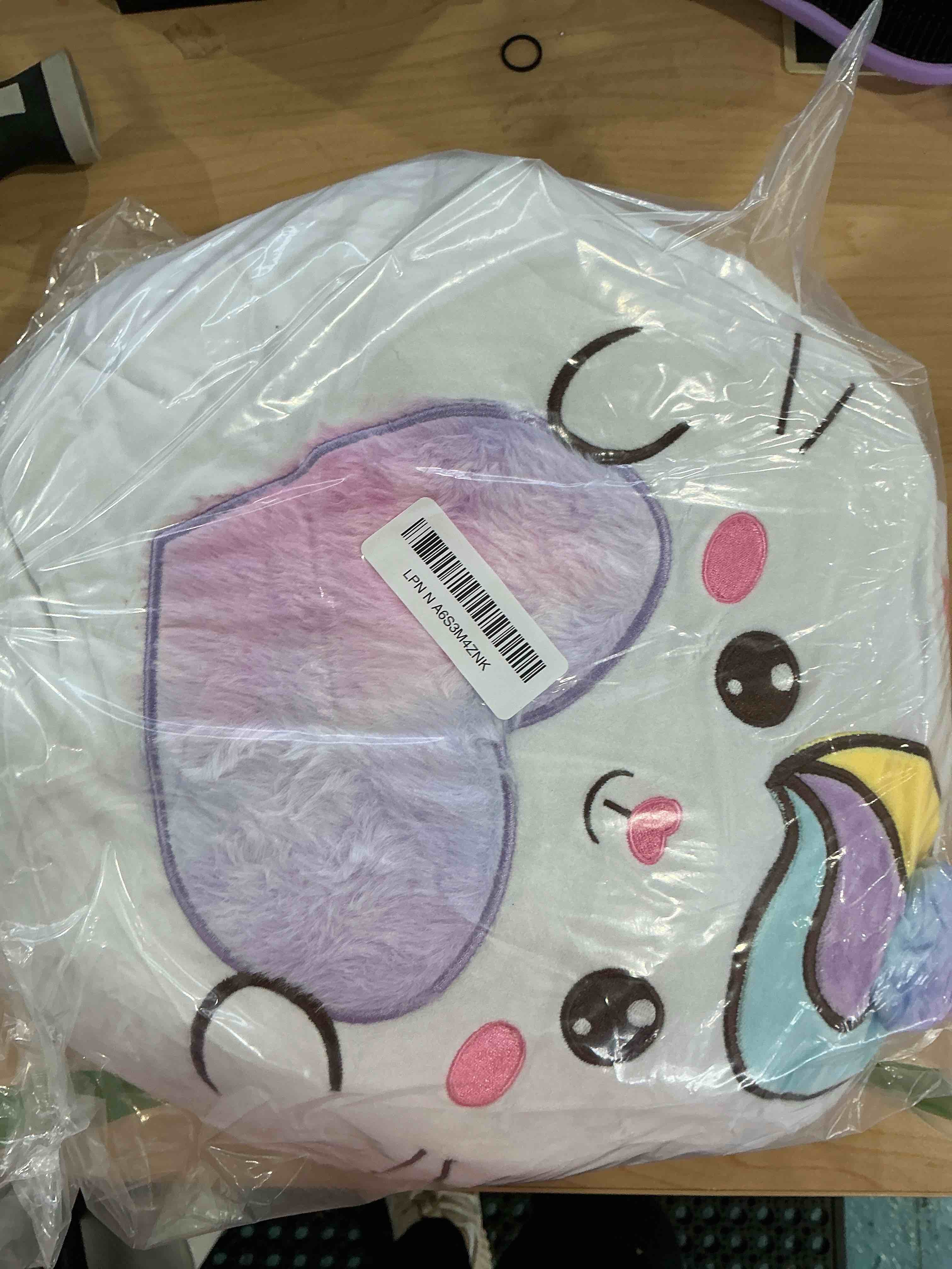 Condition photo showing New/Like New for Leyndo Valentines 14 Inch Caticorn Plush Pillow Cute Unicorn Cat Stuffed Animal with Fuzzy Heart Belly Soft Valentine's Day Gift for Kids Girls and Cat Lovers(Cute)
