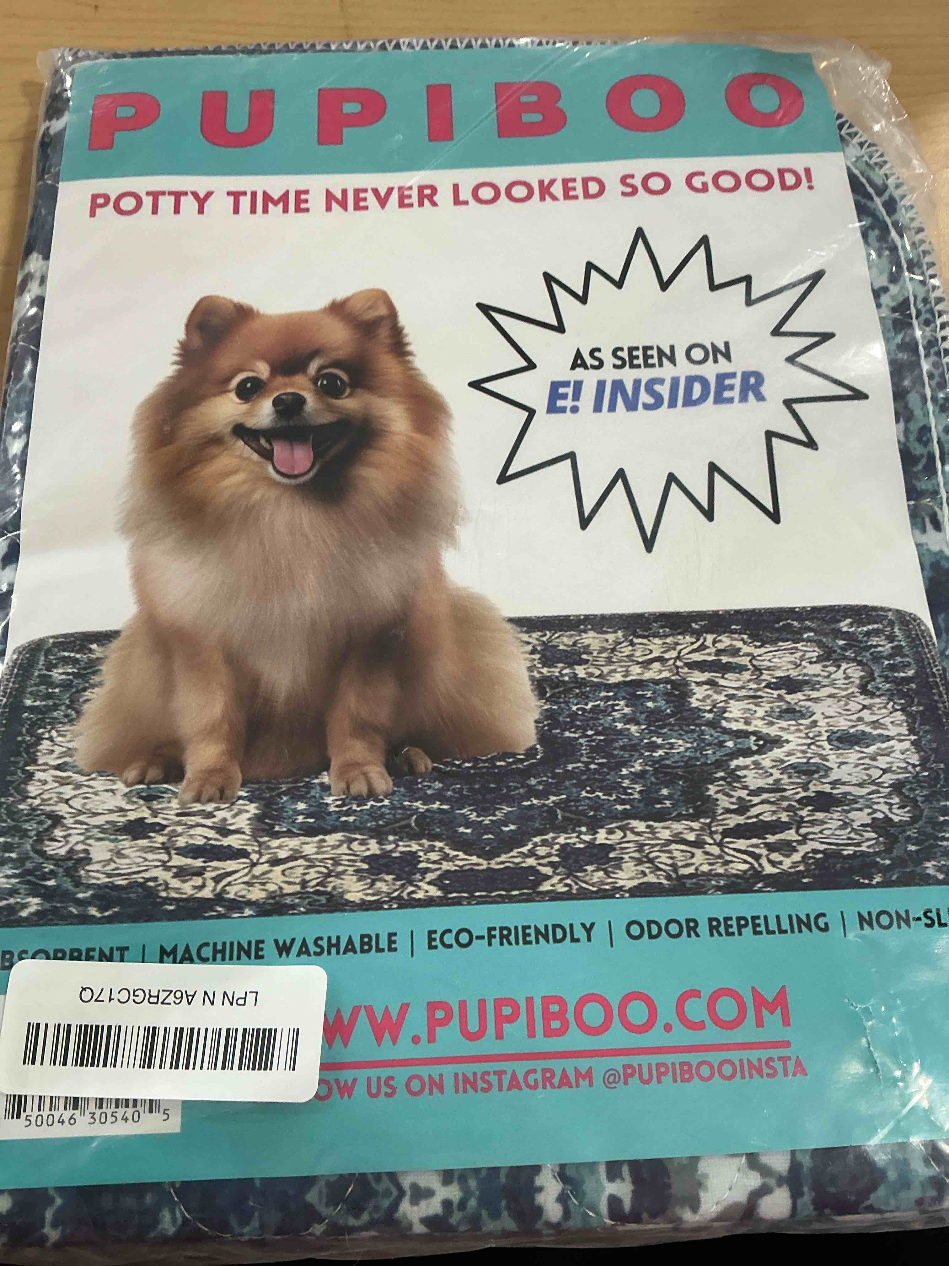 Condition photo showing New/Like New for PUPIBOO Washable Pee Pads for Dogs & Cats - Super Absorbent Reusable Puppy Training Pads - 100% Waterproof, Leak-Proof, Non-Slip Pet Pads for Housebreaking, Whelping & Indoor Floor Protection Blue Medallion 1.5FT x 2FT (Pack of 2)