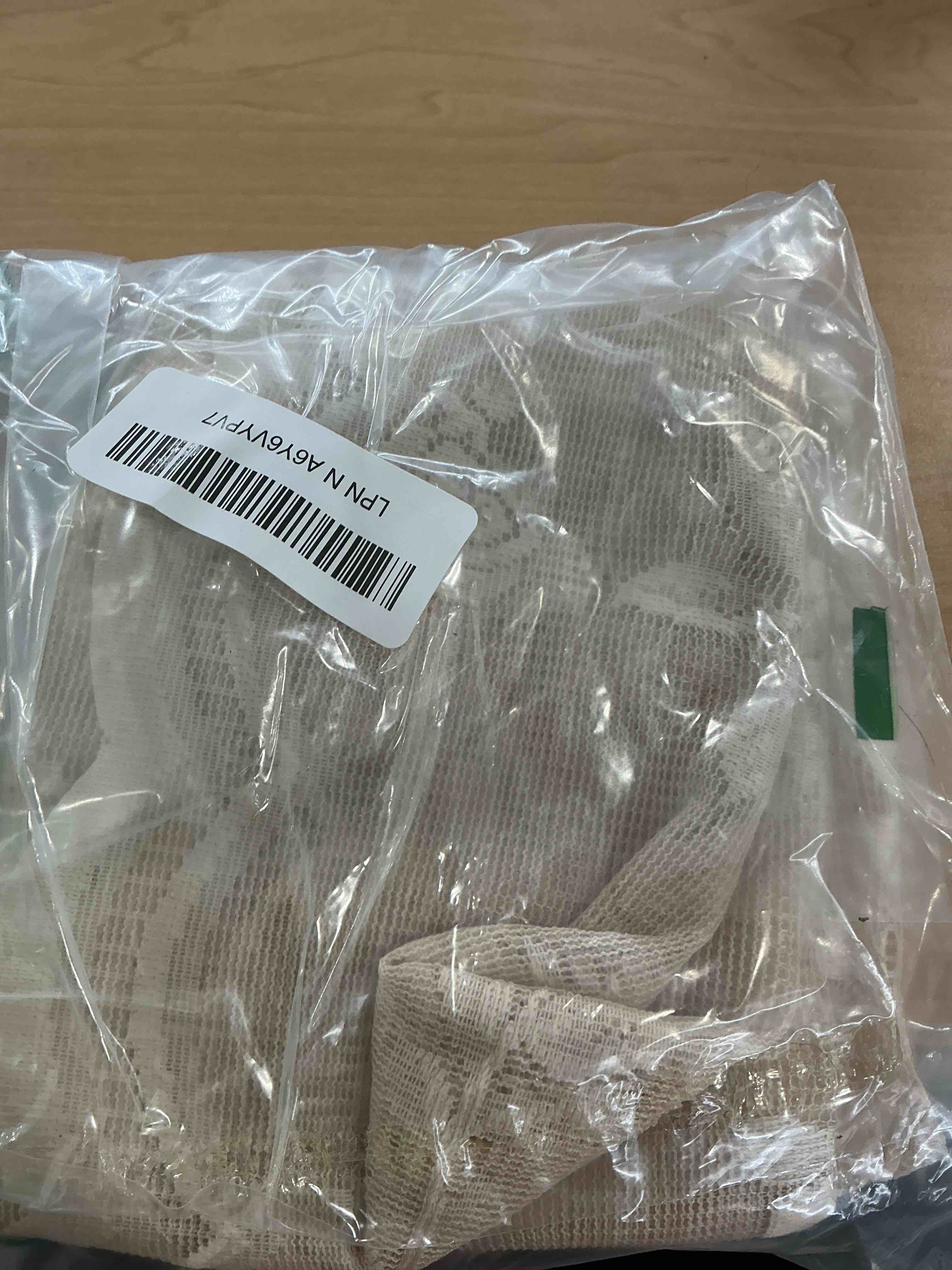 Condition photo showing New/Like New for Beige Lace Cafe Curtains 24 Inch Length 2 Panels set Country Floral Sheer Curtain Rod Pocket Short Kitchen Curtains Decor Light Filtering Small Window Bathroom Basement RV Laundry Camper, 26x24 26"W x 24"L (Pack of 2) Beige