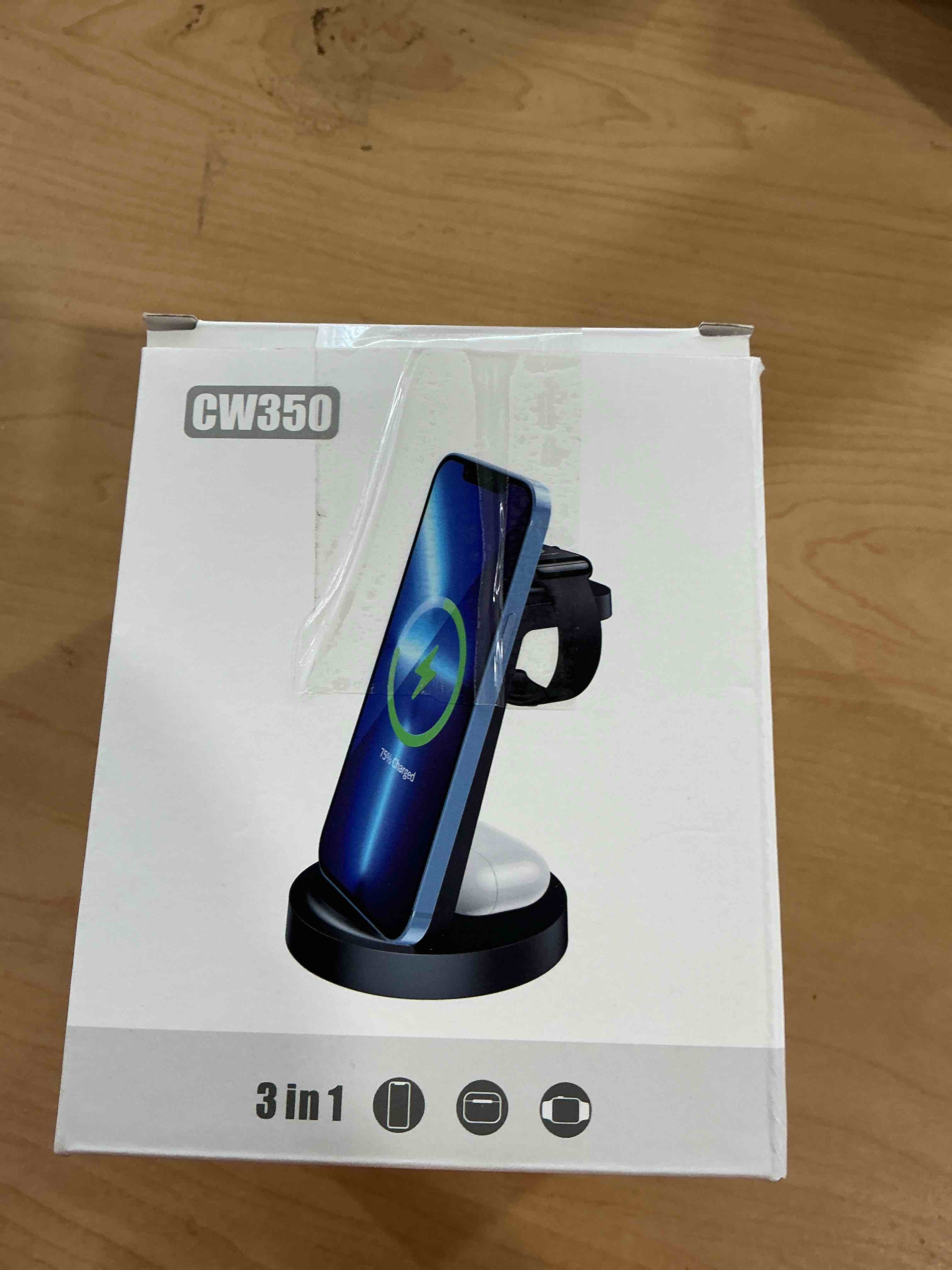 Condition photo showing Good Condition for Anlmz 3 in 1 Charging Station for iPhone, Wireless Charger for iPhone 17 16e 16 15 14 13 12 11 X Pro Max & Apple Watch - Wireless Charging Station for AirPods 4 3 Pro Black