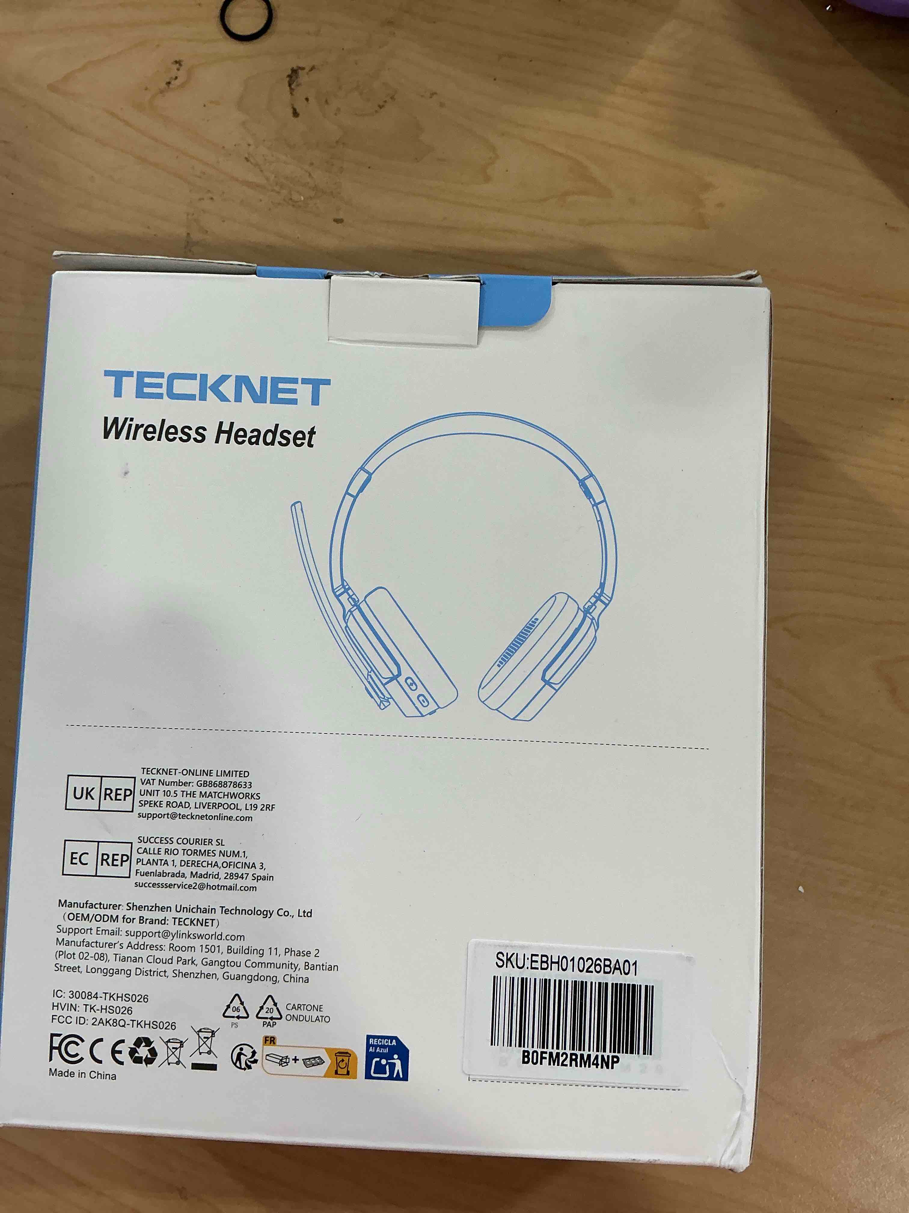 Condition photo showing Good Condition for TECKNET Wireless Headset with Mic for Work, Bluetooth Headset V6.0 with AI Noise-Cancelling Microphone, USB-A Dongle, 40H Clear Calls & Mute, On-Ear Headphones for PC, Laptop, Phone, Office & Trucker Black
