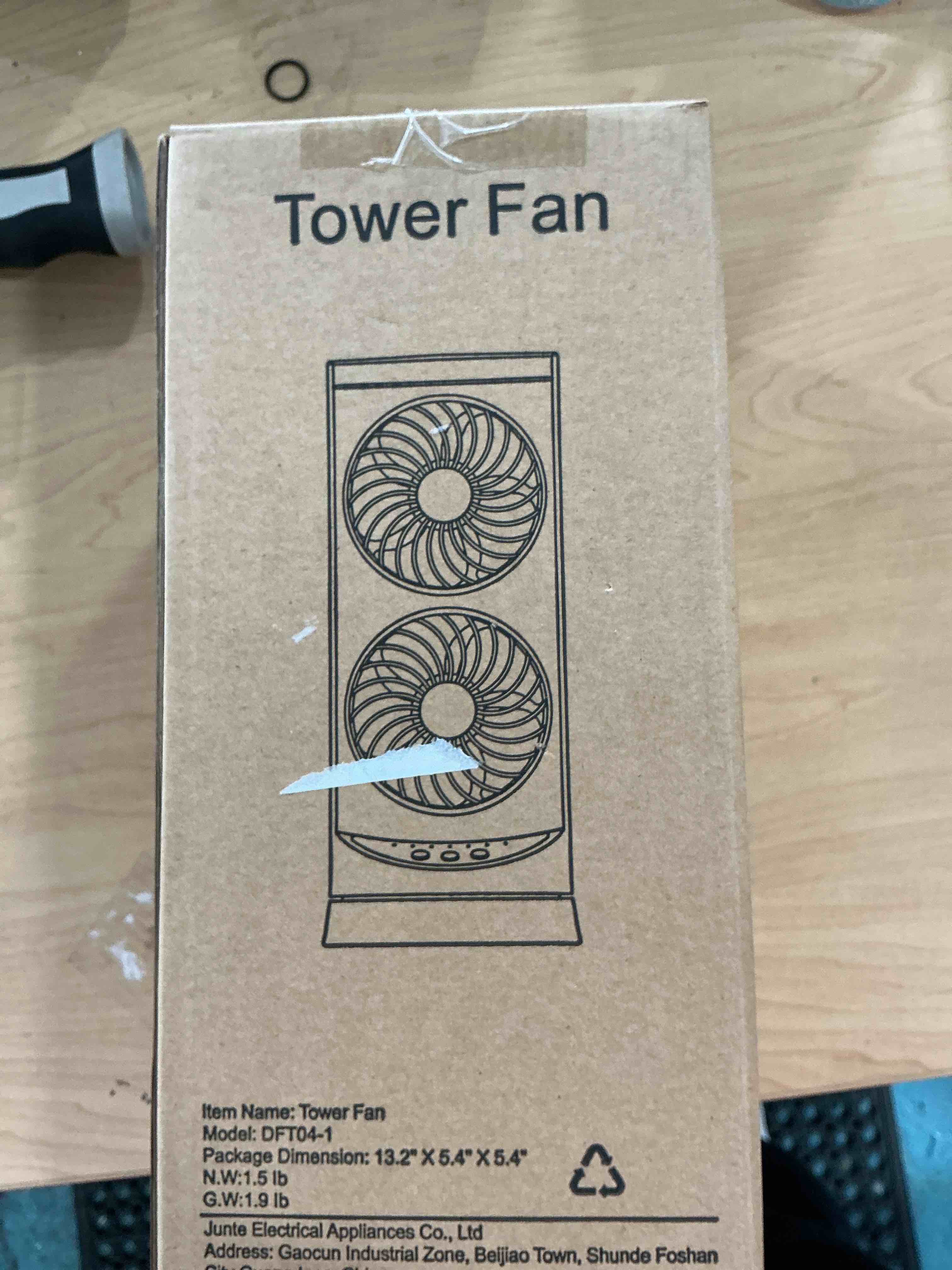 Condition photo showing Good Condition for Personal Tower Cooling Fans that Blow Cold Air, Standing Small Desk Fan with 3 Speeds & Timer, 60° & 110° Oscillating Table Fan, Quiet and Safe Electric Floor Fan for Bedroom, Bedside, Home, Office 13IN-3600RPM