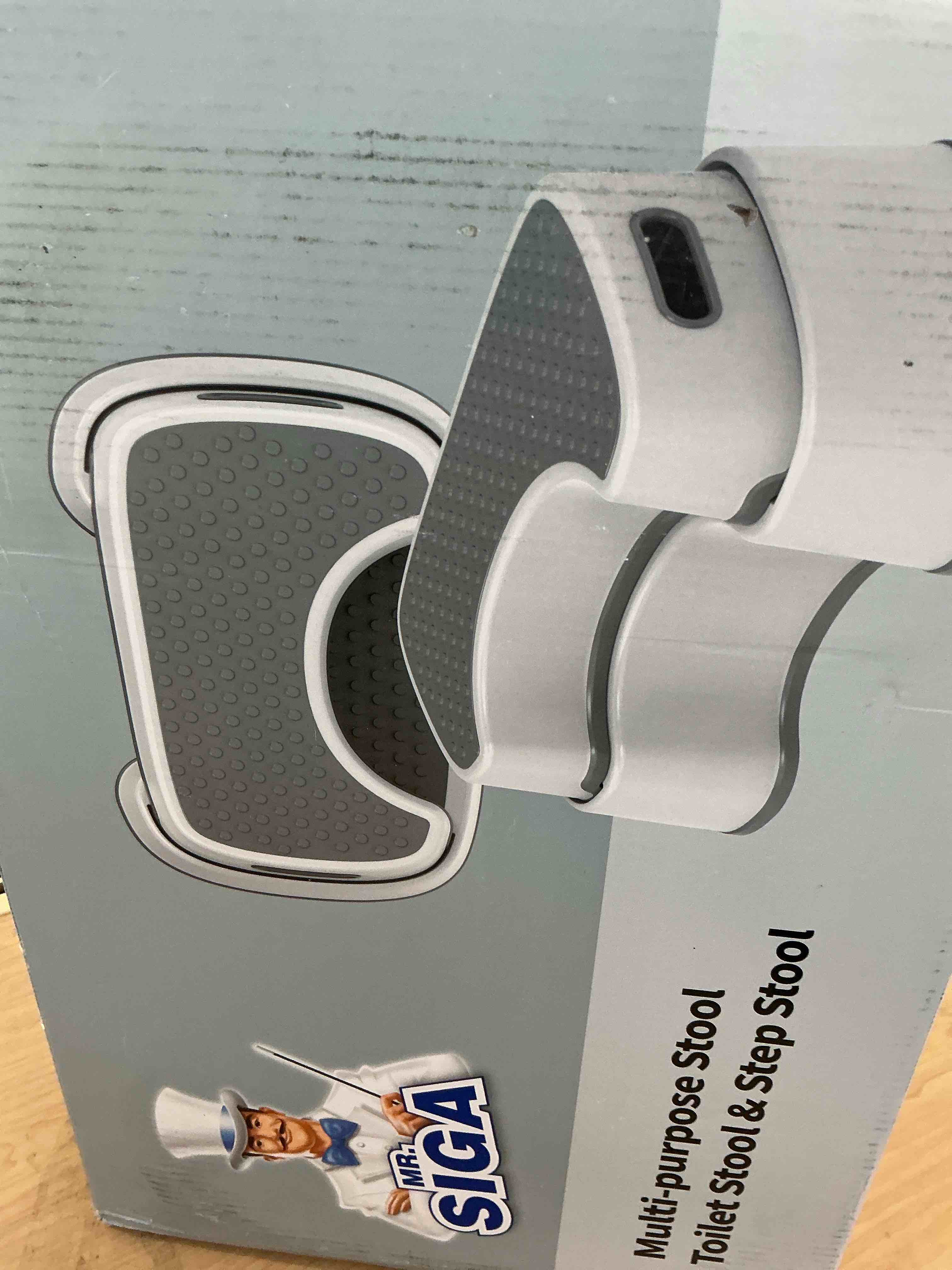 Condition photo showing Good Condition for MR.SIGA Toilet Stool Squat Adult, Bathroom Stool Heavy Duty, Anti Slip Toilet Step for Bathroom, Toddler Step Stool for Kids, Off-White & Dark Gray