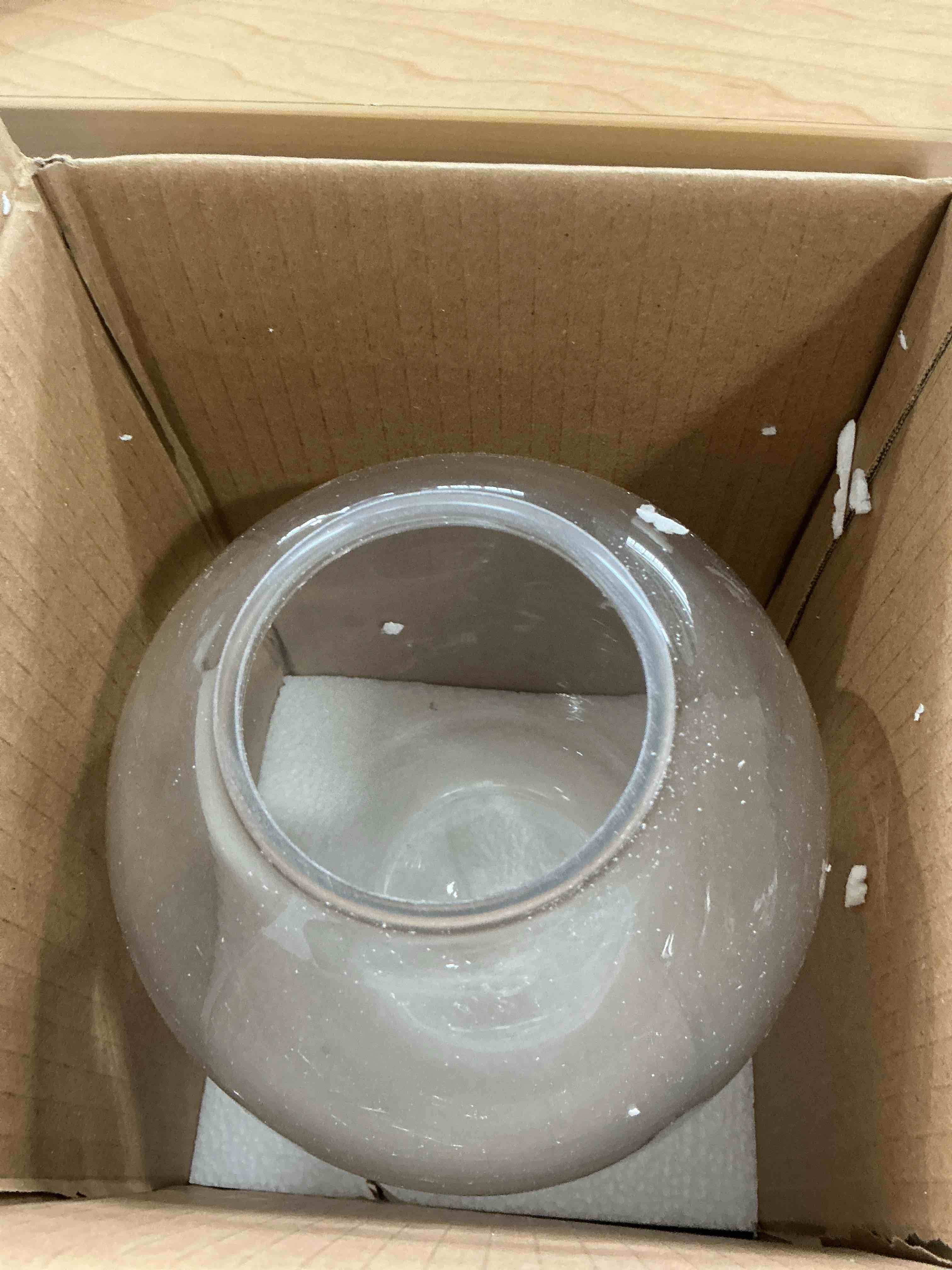 Condition photo showing New/Like New for Large Glass Vase, 10 Inches Tall Glass Vases, Clear Glass Vase for Flower, Modern Round Vases for Living Room, Dining Table, Mantle, Shelf, Wedding, Office, Entryway