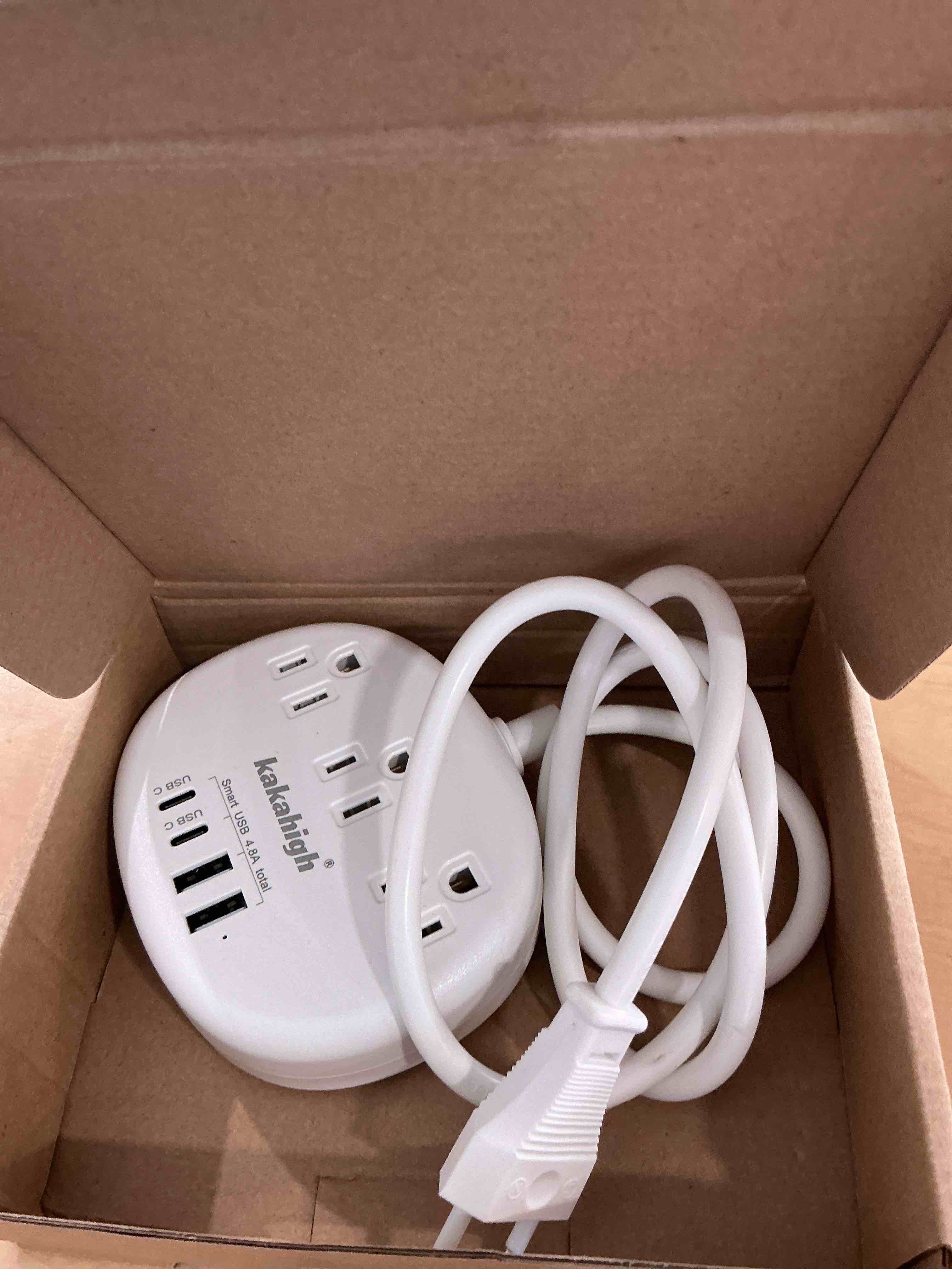 Condition photo showing Good Condition for European Travel Plug Adapter with USB C, Multi Country Outlet Adapter with 3 AC Outlets and 4 USB Ports, Type C Plug Adapter for US to Most of Europe Iceland Spain Italy France Germany etc EU-Adapter