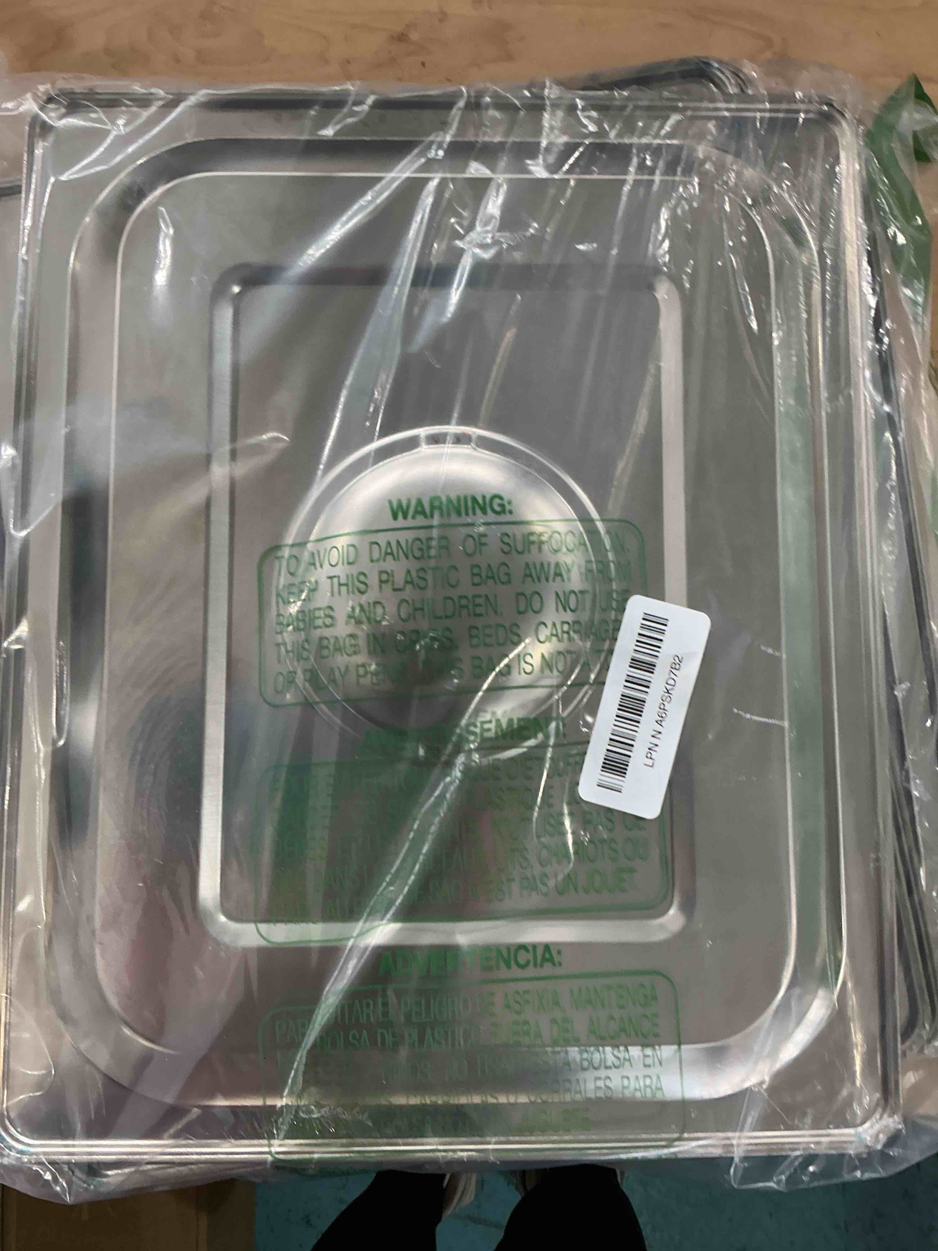 Condition photo showing Good Condition for JAPCHET 4 Pack 1/2 Size Stainless Steel Steam Table Lid, Steam Table Pan Lids with Handle Hotel Pan Cover for Kitchen, Hotel, Restaurant and Party, Silver