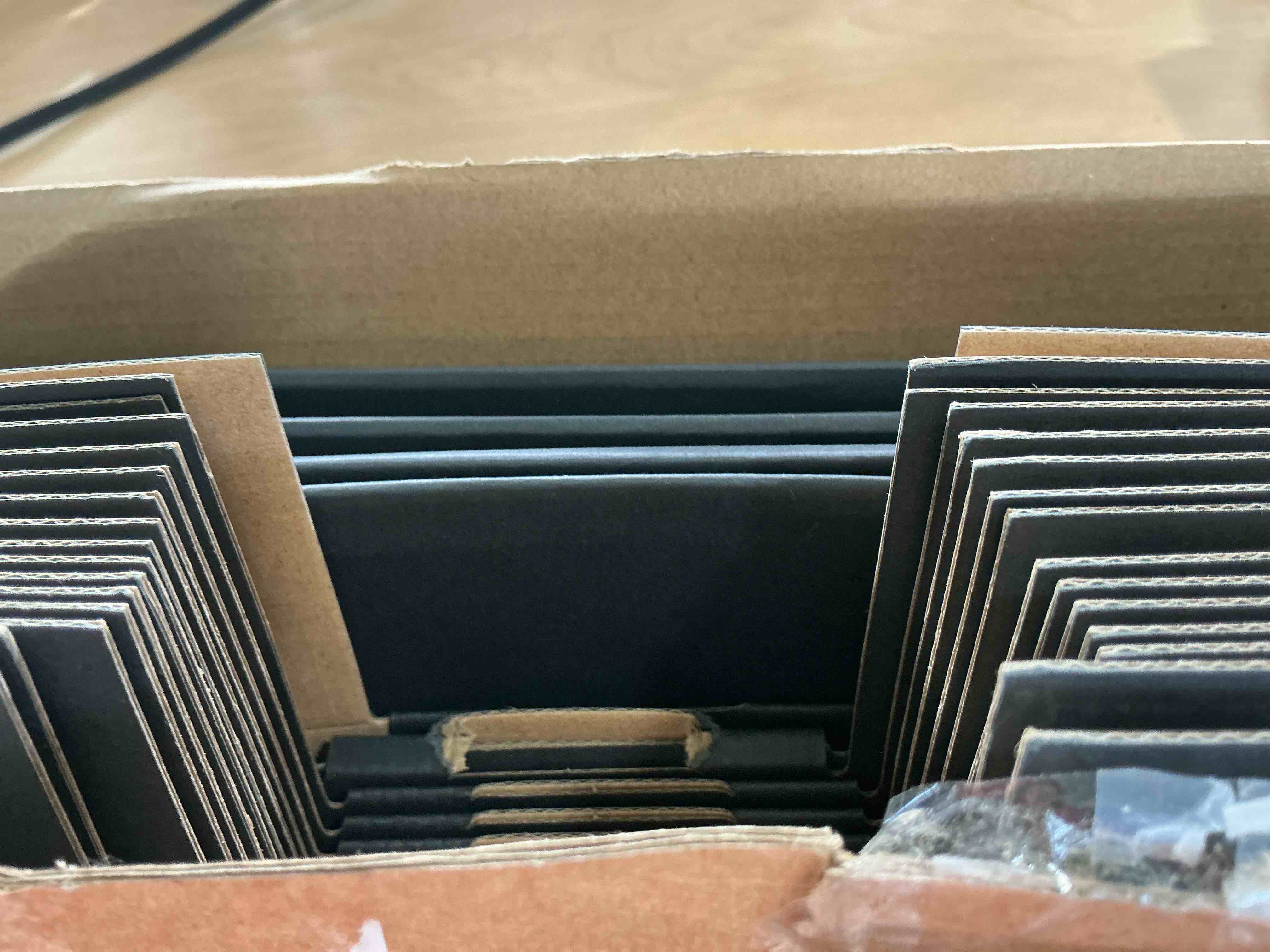 Condition photo showing New/Like New for Cholemy Trading Card Storage Box Card Organizer 15000+ with 70 Cardboard Storage Divider, Label Sticker for Collection Compatible with Tcg, Sport Cards(4 Row, 4 in A Row,Black) 4 Row, 4 in a Row Black