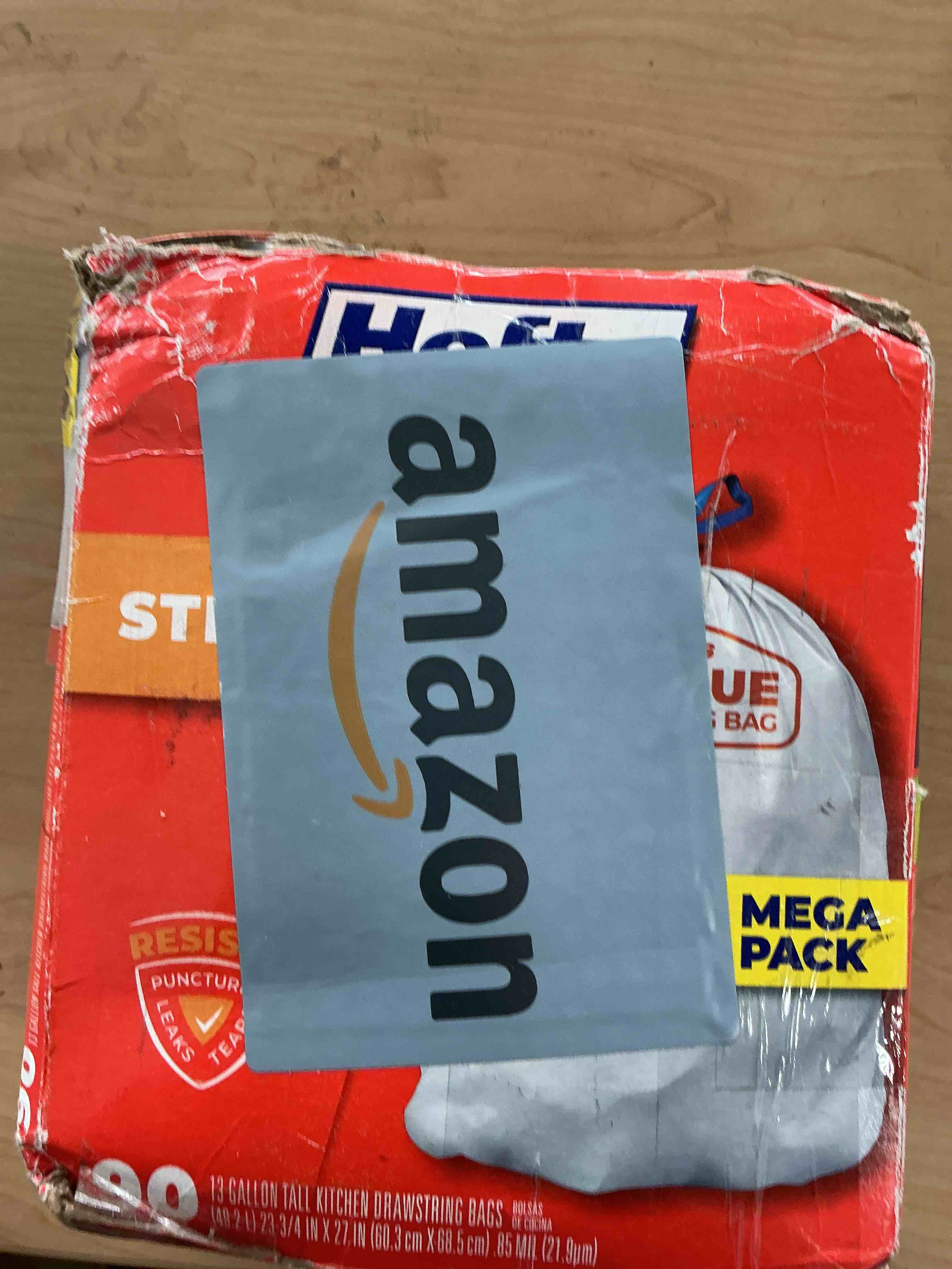 Condition photo showing Good Condition for Hefty Strong 13 Gallon Trash Bags, Tall Kitchen Trash Bags, UnscentedLarge Trash Bags with Drawstrings, Durable Closure, Resists Leaks, Punctures, and Tears, White, Unscented, 90 Bags 90 Count (Pack of 1)