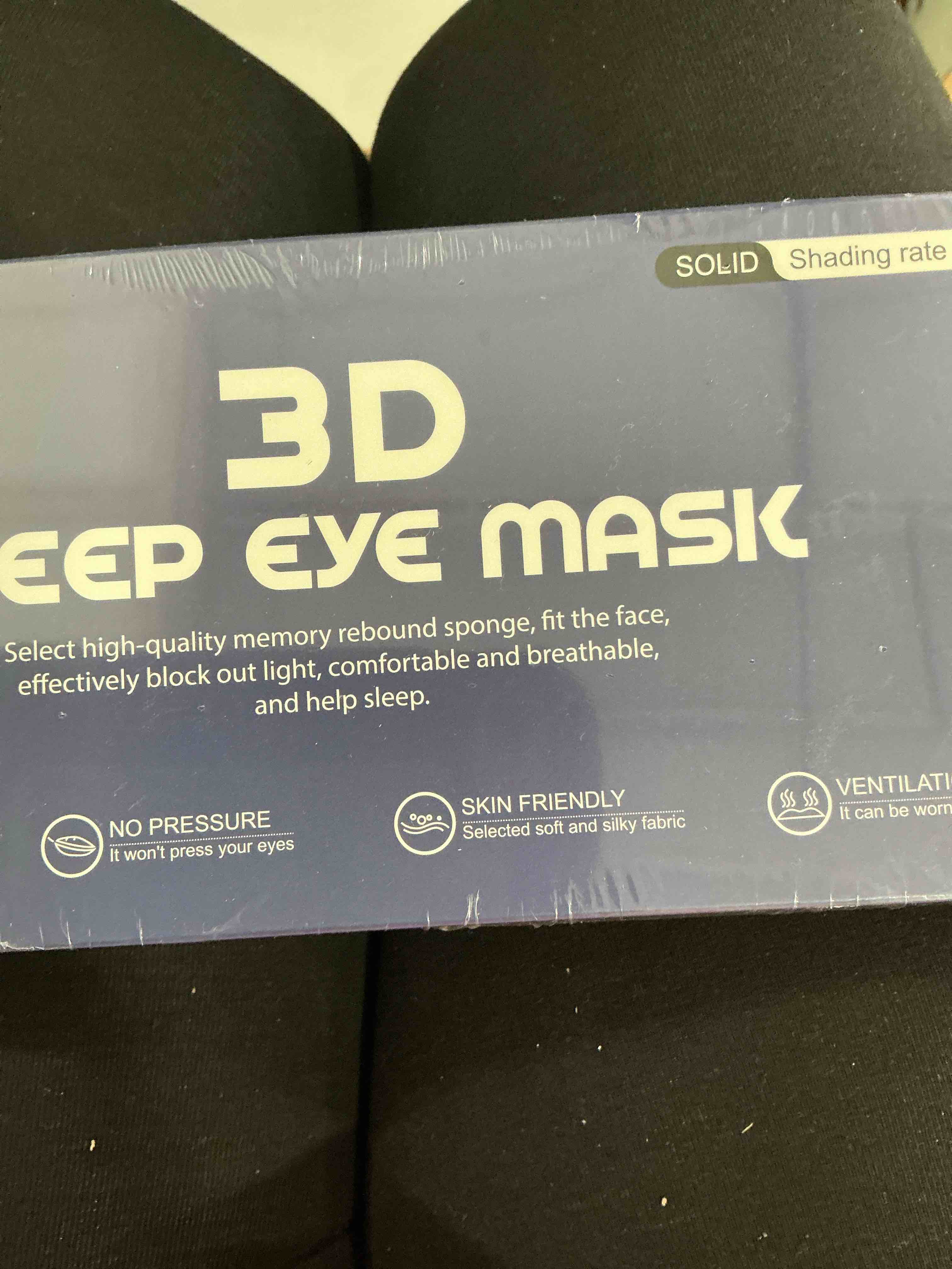 Condition photo showing New/Like New for Weighted Eye Mask for Sleeping - Sleep Mask for Women & Men, Blackout 3D Contoured Sleeping Mask for Side Sleeper, Zero Pressure Soft Night Eye Cover with Adjustable Strap for Travel, Black Black 1 Count (Pack of 1)