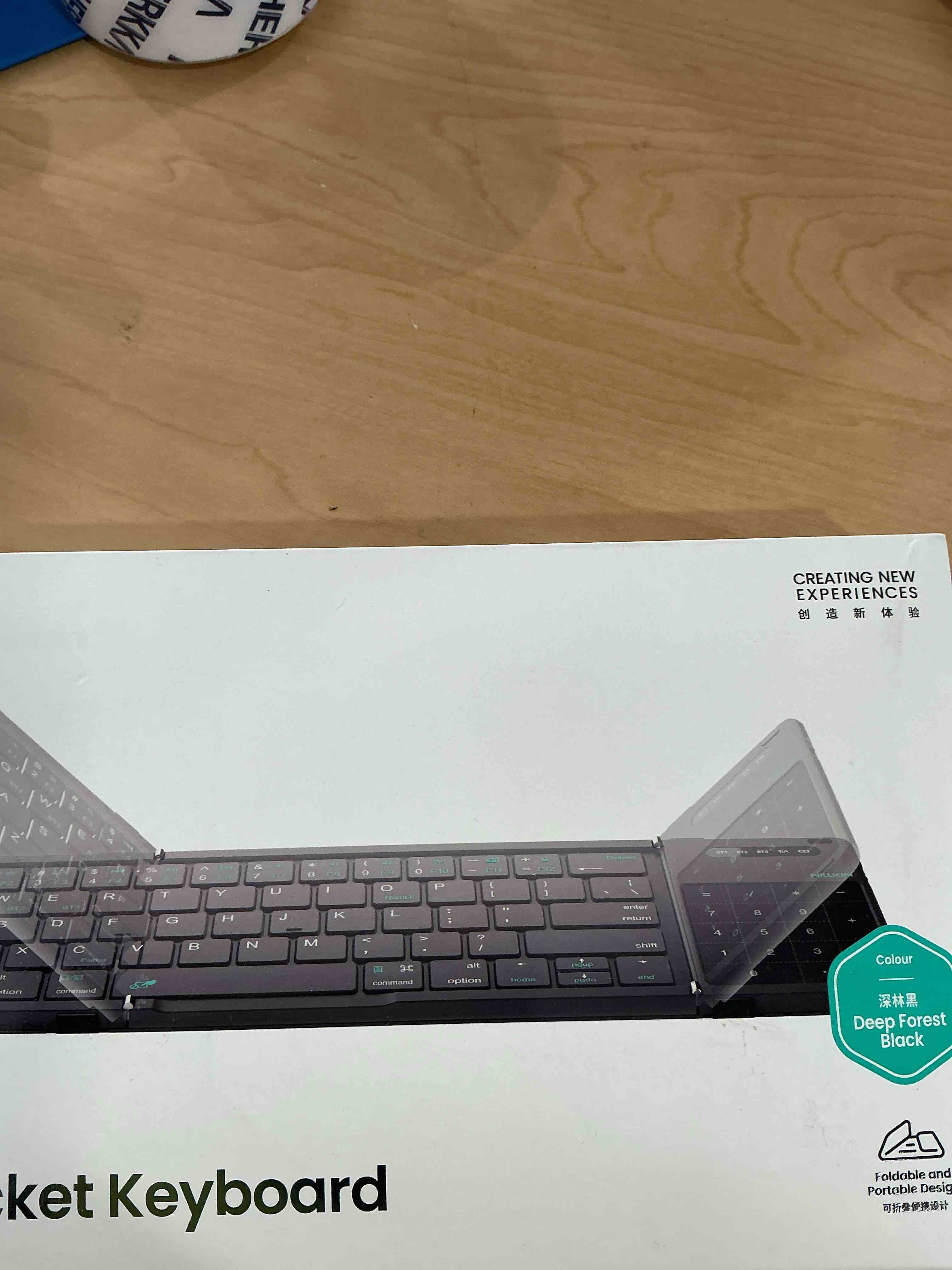 Condition photo showing New/Like New for Nillkin Foldable Bluetooth Keyboard with Touchpad & Number Pad, Portable Bluetooth Keyboard with Full Size Keys, Pocket-Sized Wireless Travel Keyboards for iPad, Smartphone, Tablet and Laptop Black