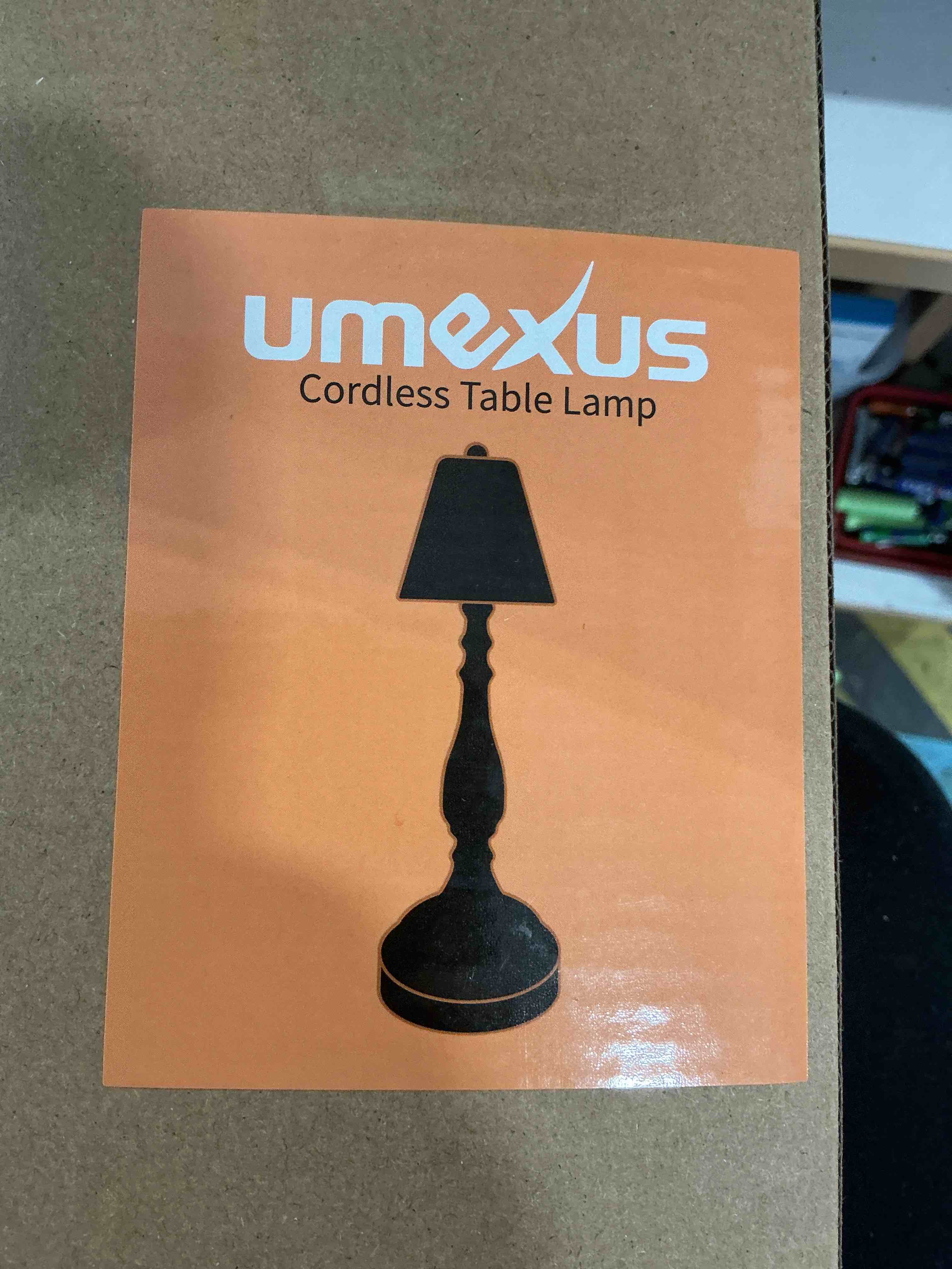 Condition photo showing New/Like New for UMEXUS Small LED Cordless Table Lamp, Battery Operated Rechargeable Lamp for Restaurant Dinner, Portable 3-Way Dimmable Touch Light Vintage Metal Night Light for Bar Dining Room Bedside Patio Outdoor Brass