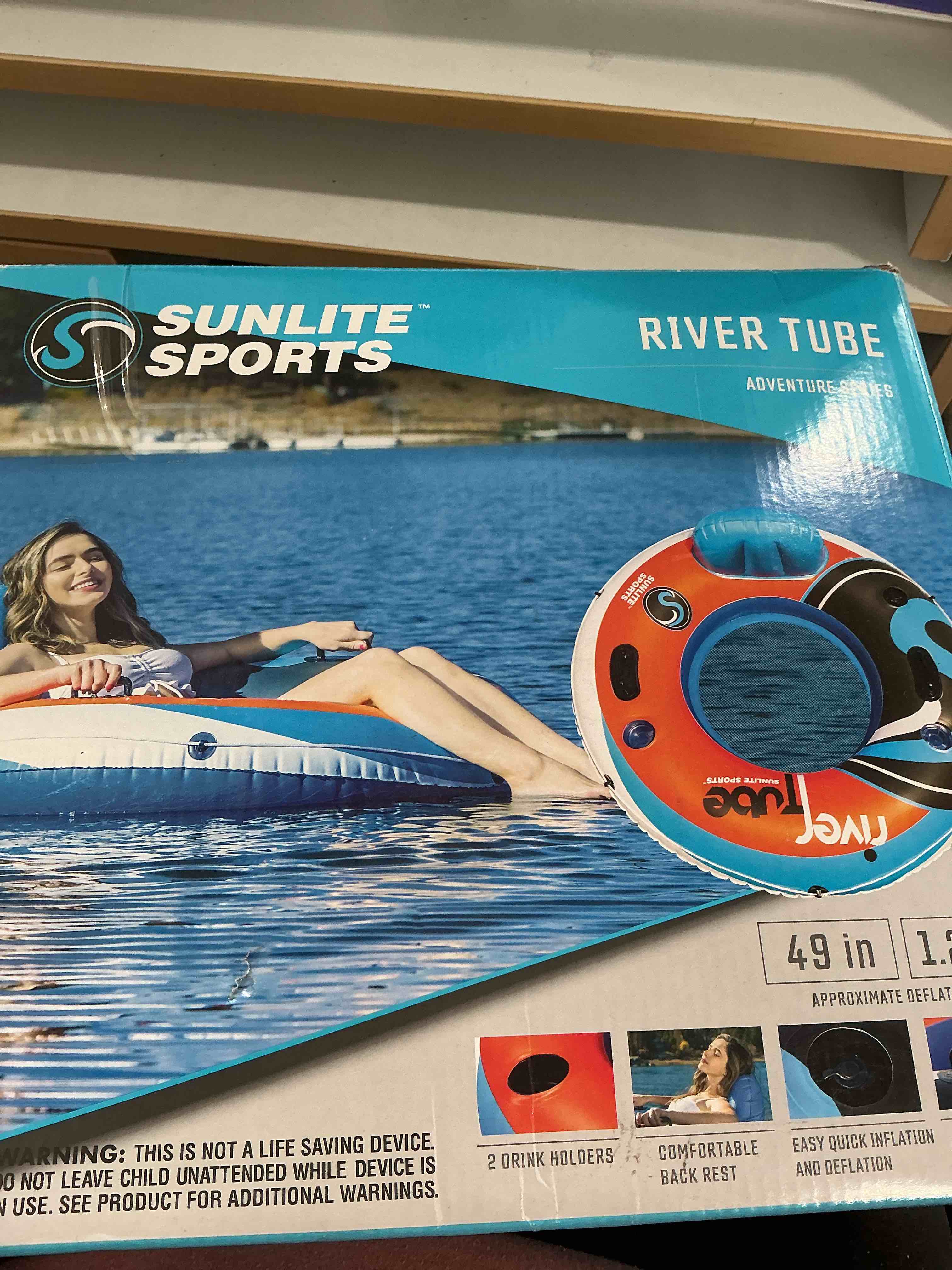 Condition photo showing New/Like New for 2025 New & Upgraded Sunlite Sports Heavy Duty River Tube Inflatable, Premium Water Float to Lounge Above Lake and River, Outdoor Water Raft Sport Fun, Recreational Use
