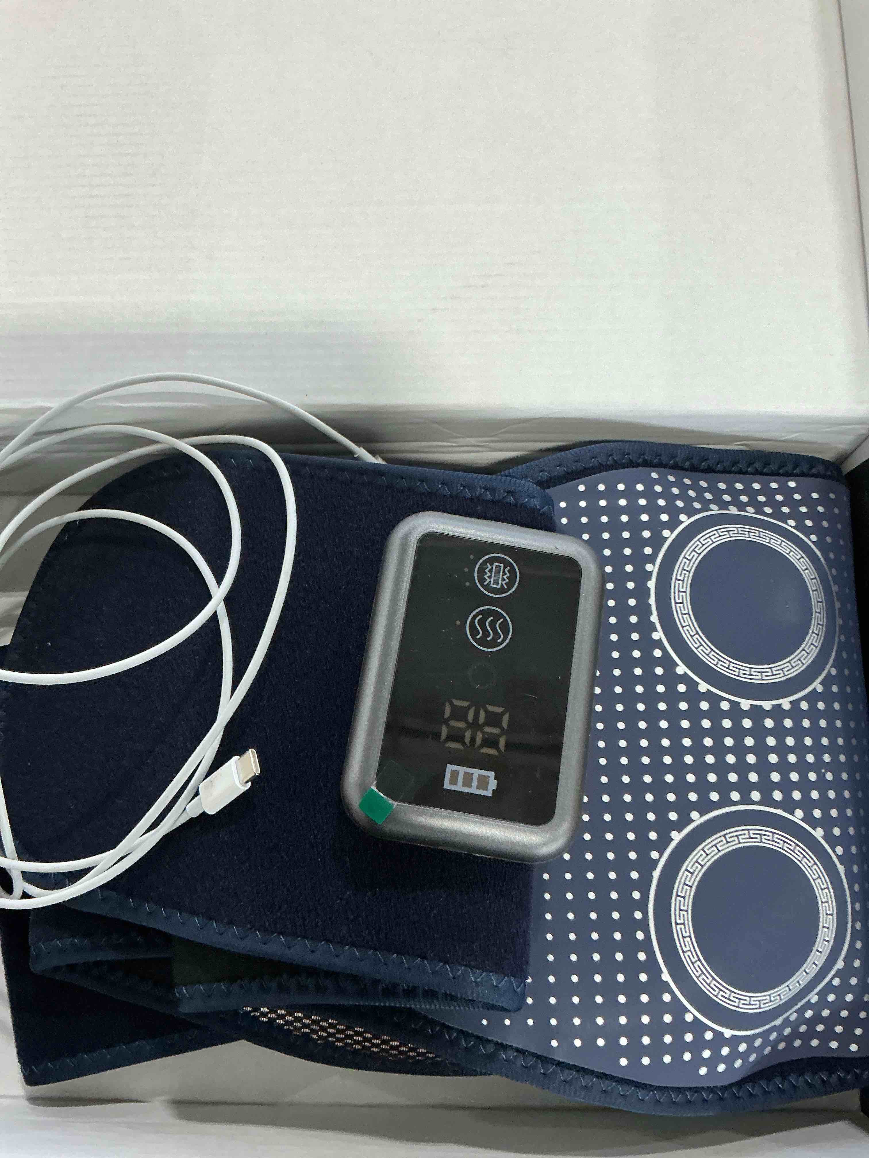 Condition photo showing New/Like New for Cordless Back Massager Belt - FSA-HSA Eligible Red Light Therapy Massage Belt with 5 Heating Levels,3 Vibration Modes, Lower Back Massager for Pain Relief Deep Tissue,4 Motors,Battery-Powered (Blue)