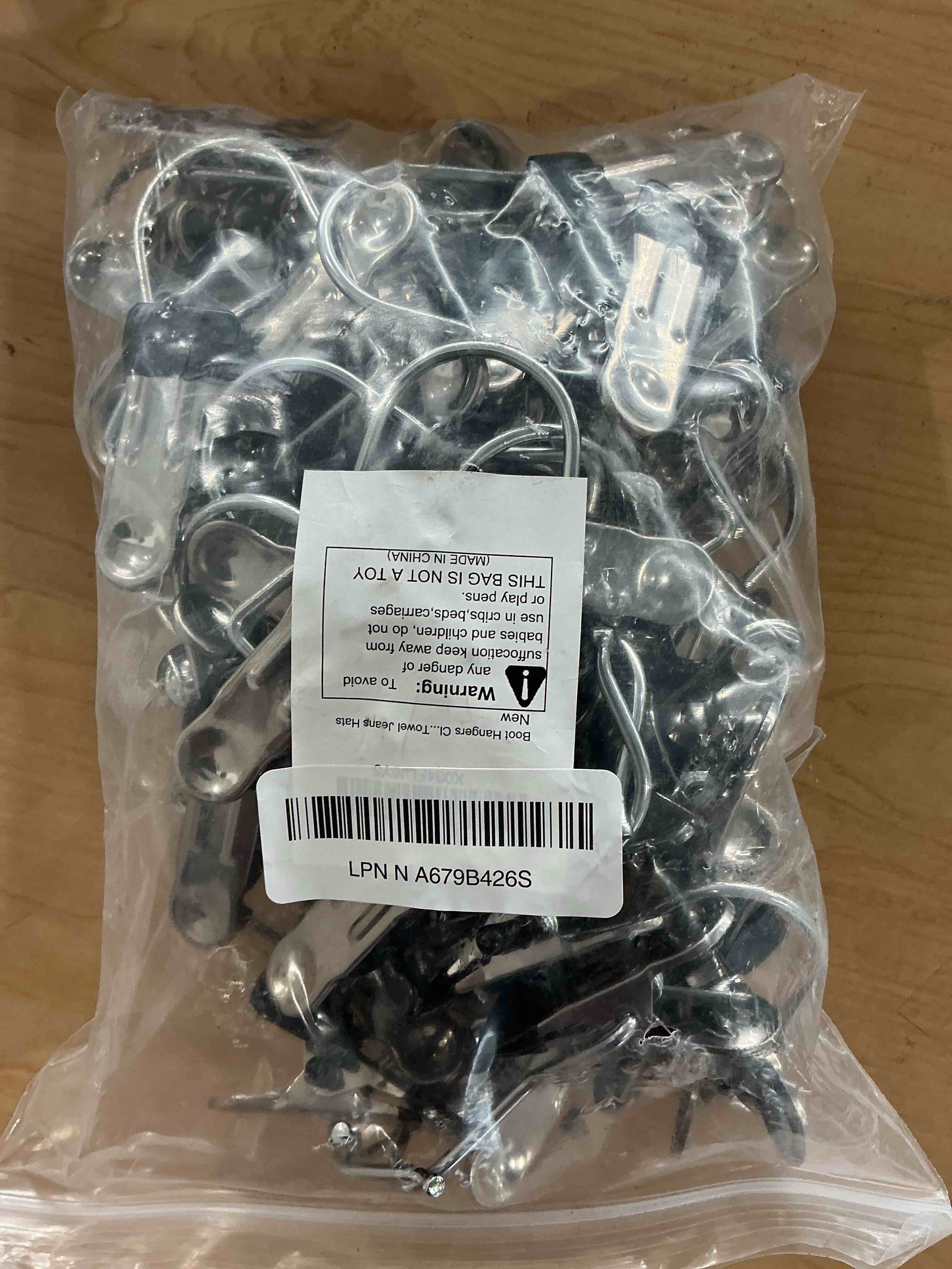 Condition photo showing Good Condition for 60 Pack Boot Hangers Clips for Closet, Heavy Duty Legging Organizer for Closet Hanging Pants Hangers with Clips Clothes Pins Hanger Clips Laundry Hooks Towel Socks Hats Tall Boots Home Travel Silver Silver 60