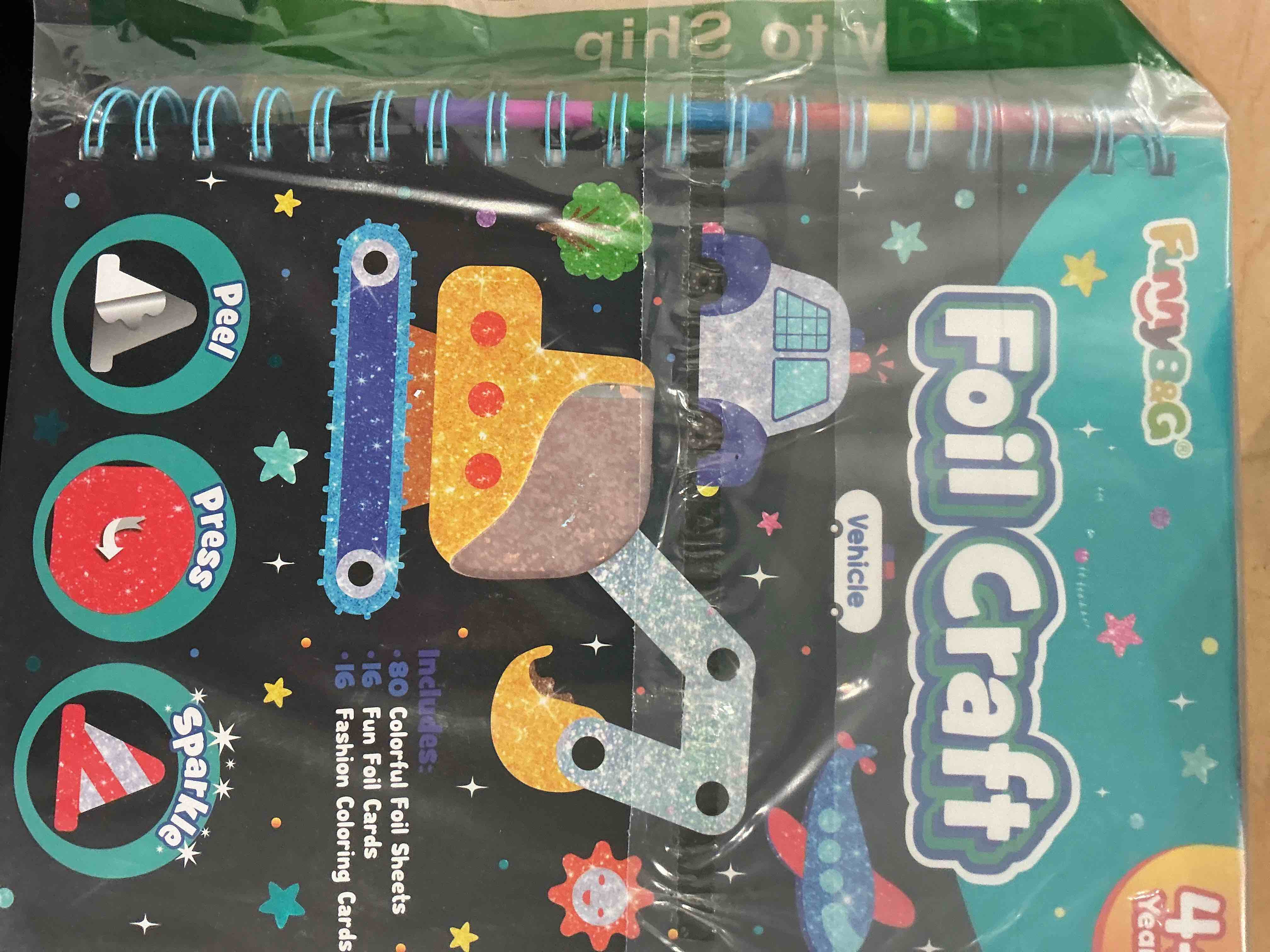 Condition photo showing New/Like New for FUNNYB&G Foil Art Crafts for Kids Ages 4-8: Valentines Crafts for Kids 2026,Birthday Gift for Girls,Art and Crafts Supplies,Party Favors,Creative Toys for Girls Boys 4 5 6 7 8 9 Years Old (Vehicle)