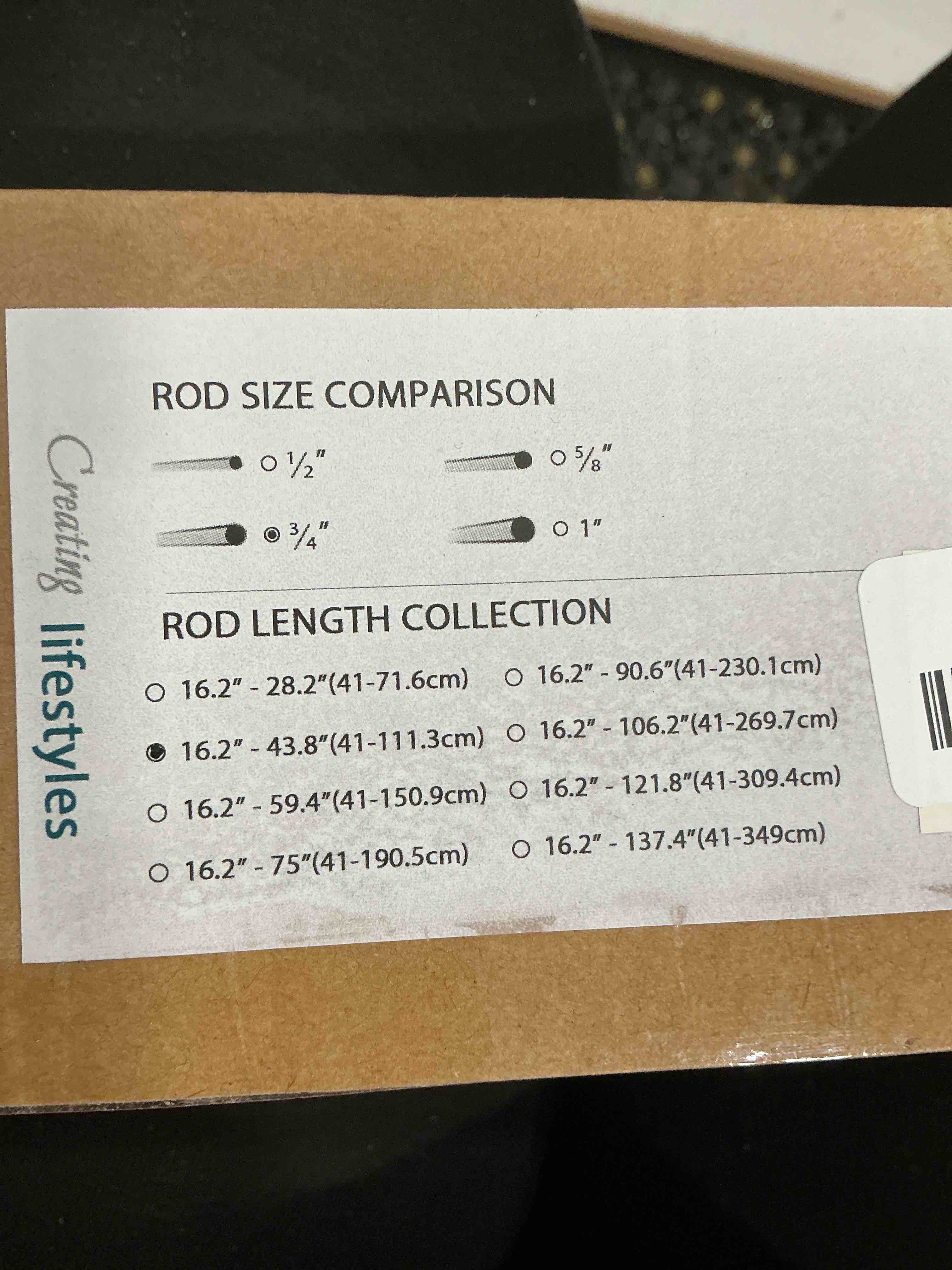 Condition photo showing New/Like New for H.VERSAILTEX Curtain Rods for Windows 16.2 to 43.8 Inches 3/4 inch Diameter Adjustable Decorative Telescoping Curtain Rod with Brackets Heavy Duty Splicing Window Rods with Classic Finials, Black 16.2"-43.8" Black