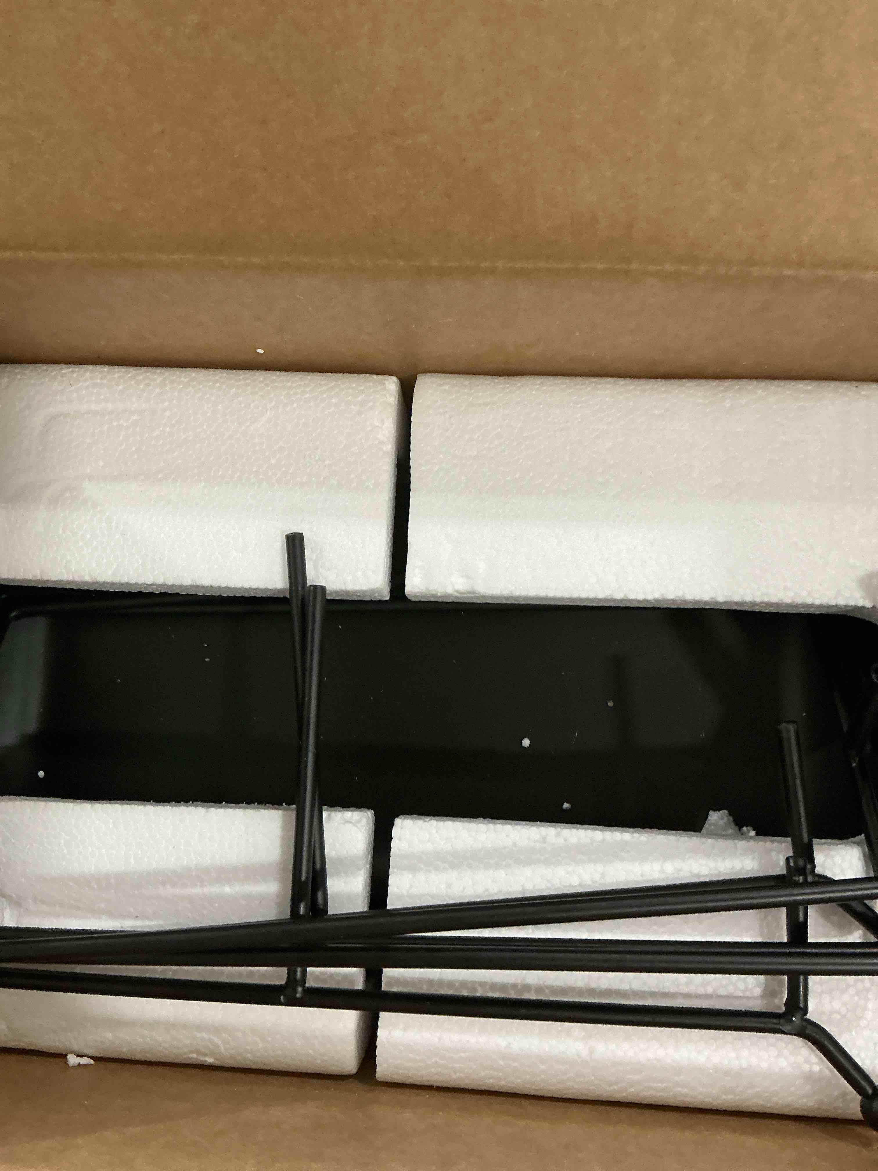 Condition photo showing New/Like New for MALACASA 3 Tier Serving Tray, Porcelain Tiered Serving Trays Platters, 12 Inch Serving Stand with Platters,Black Dessert Stand with Collapsible Sturdier Metal Rack,Series PLAT Black 12 Inch