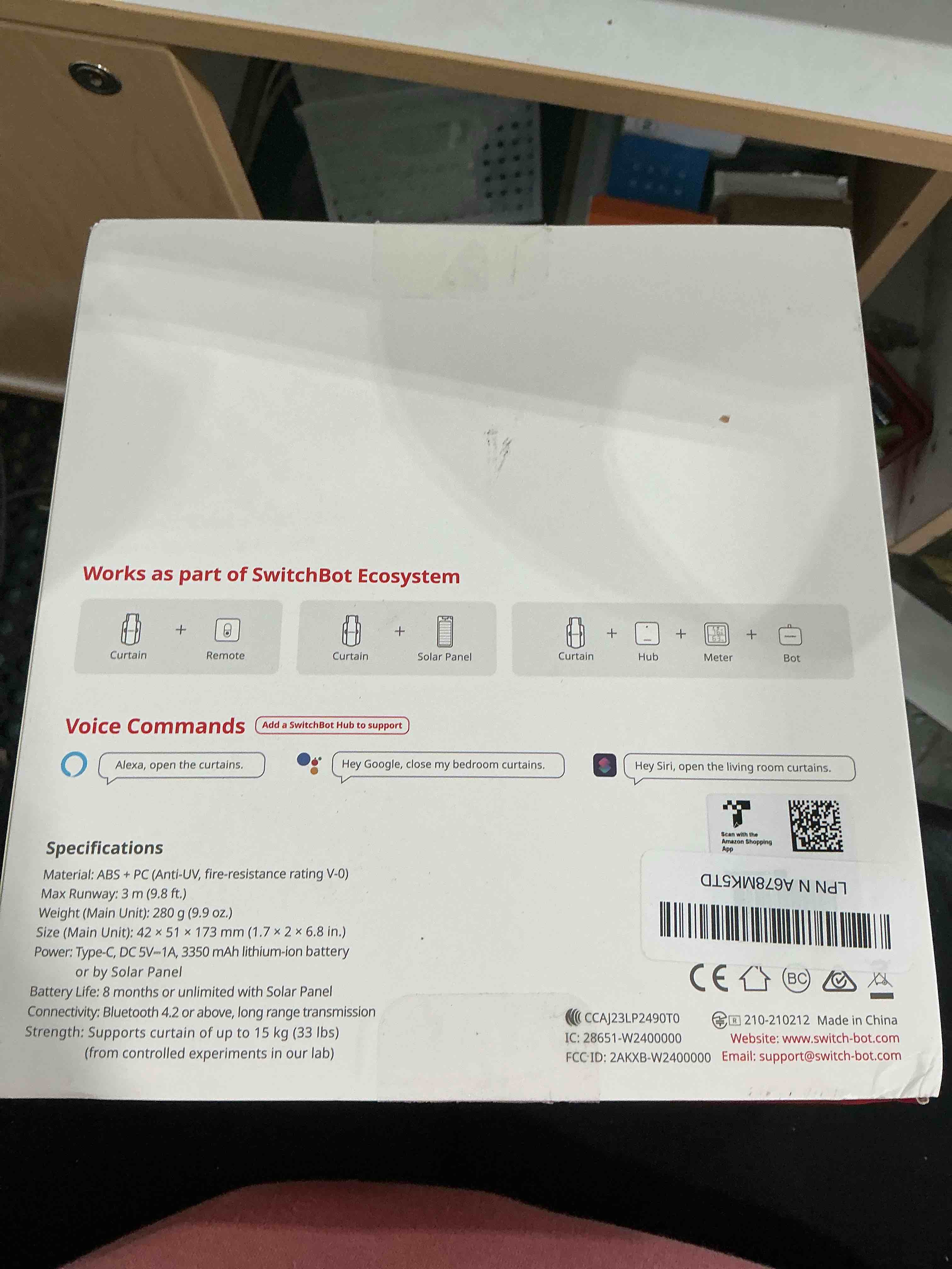 Condition photo showing New/Like New for SwitchBot 2025 Automatic Curtain Opener 3 Rod, Bluetooth Remote Control Smart Curtain, WiFi & App Control, Add Hub to Compatible with Alexa, Google Home, HomeKit Curtain Opener for Double Side