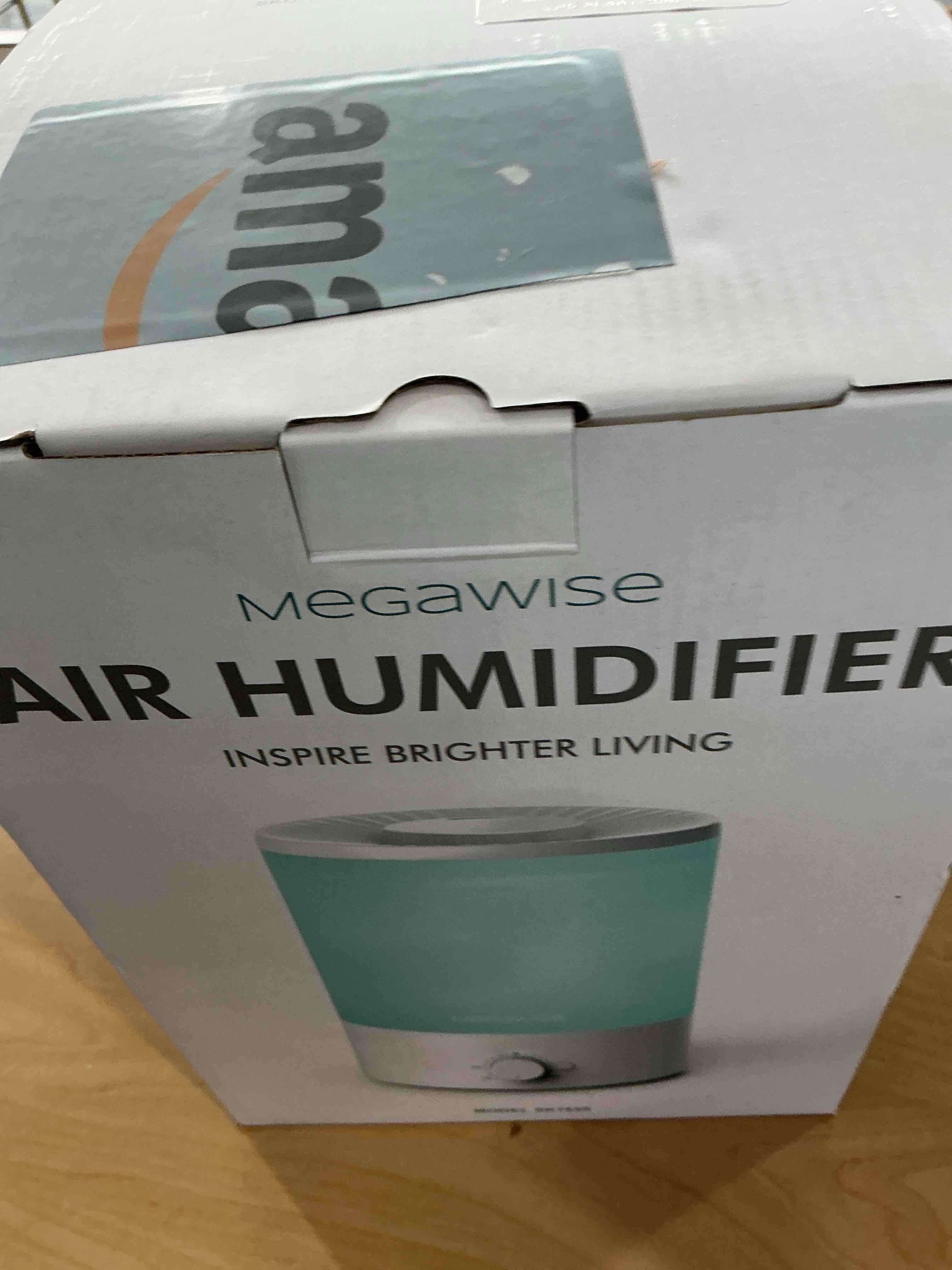 Condition photo showing New/Like New for MegaWise 3.5L Cool Mist Humidifier – Whisper-Quiet Ultrasonic Vaporizer for Baby Nursery, Bedroom & Office | Top-Fill Design, Essential Oil Diffuser, Easy to Clean, 7-Color Night Light, Auto Shut-Off