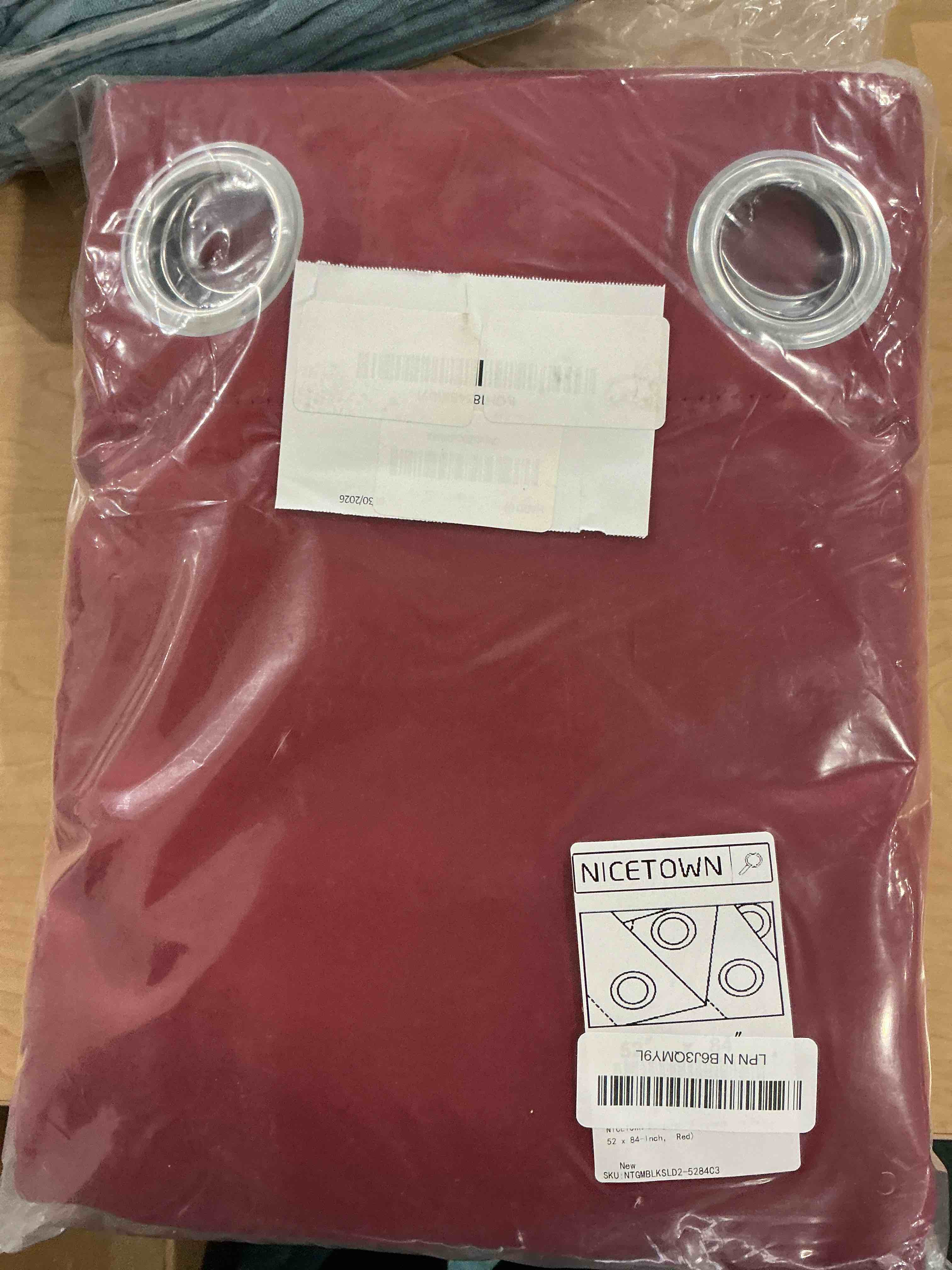 Condition photo showing New/Like New for NICETOWN Burgundy Blackout Curtains Grommet - Home Decorations Thermal Insulated Solid Grommet Top Blackout Living Room Panels/Drapes for Gift (One Pair, 52 x 84-Inch, Red) Burgundy Red 52"W x 84"L (Pack of 2)