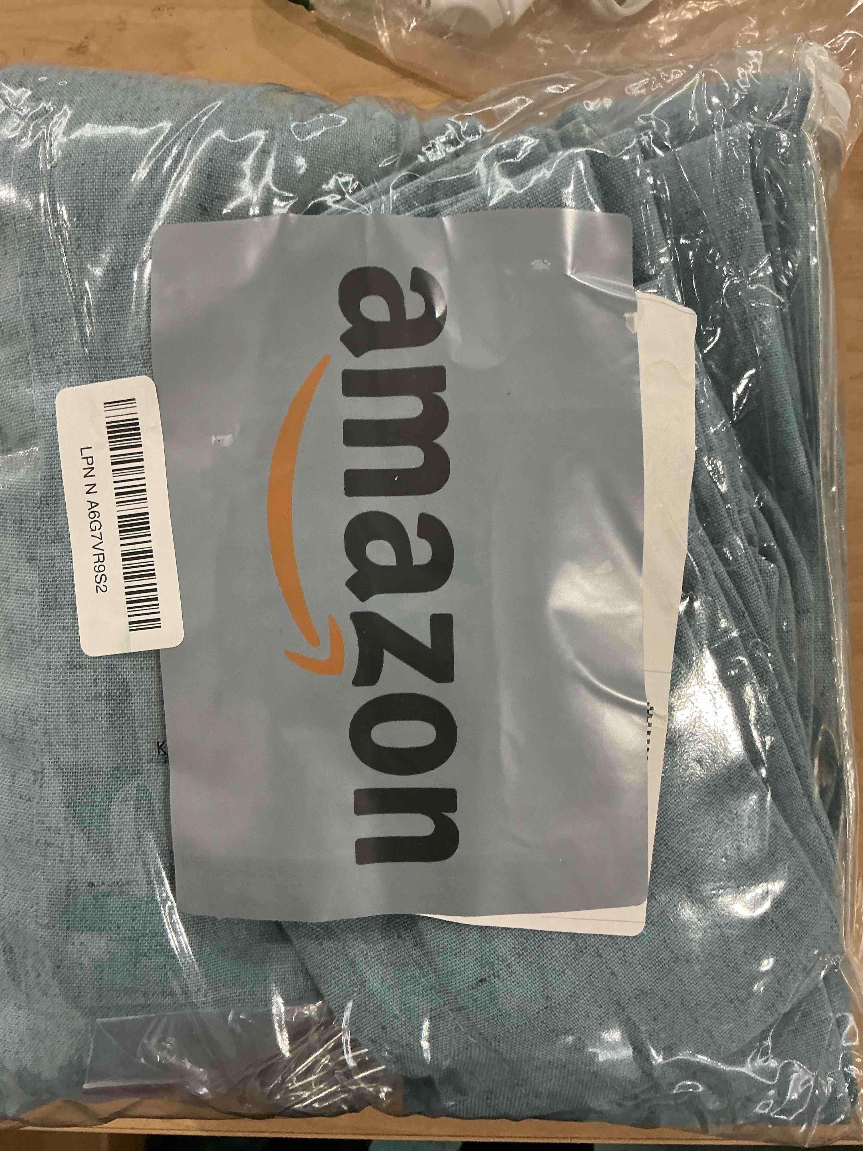 Condition photo showing New/Like New for Pinch Pleated 90 Inch Curtains 2 Panels for Living Room Linen Curtains 90 Inches Long Pinch Pleat Drapes for Track System Light Filter Semi Sheer Curtain for Dining Bedroom Office Stone Dusty Blue Dusty Blue 40"W x 90"L (Pack of 2)