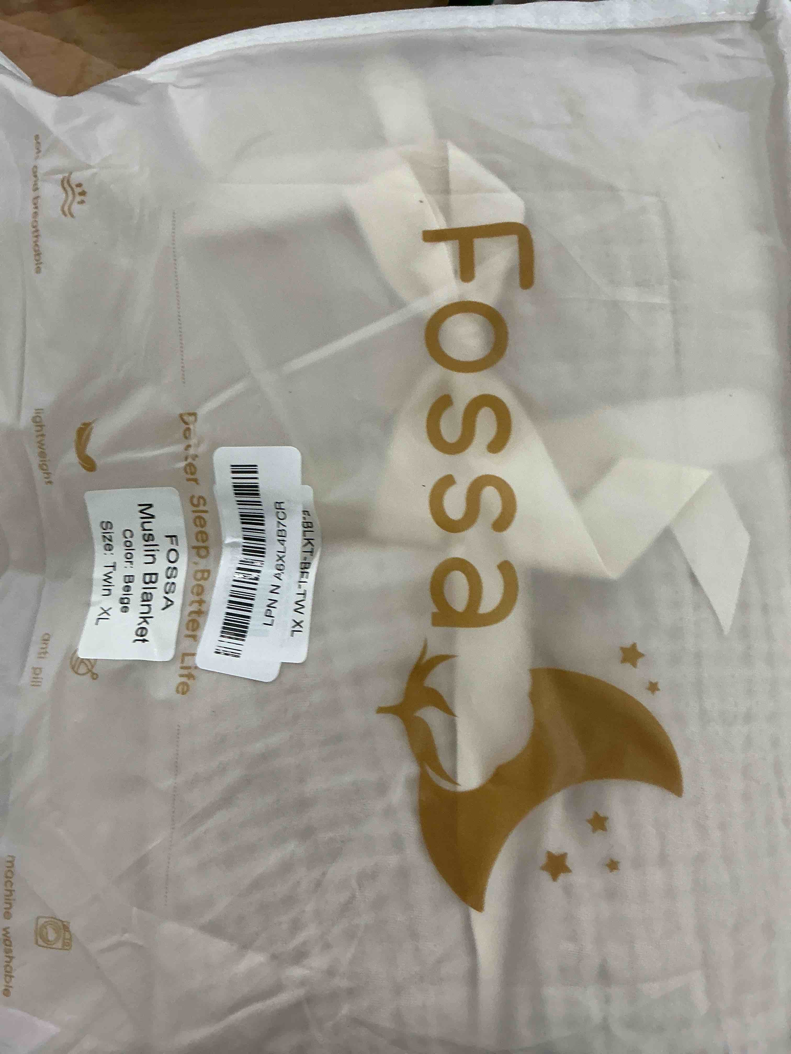 Condition photo showing New/Like New for FOSSA Muslin Blanket with Fringe -4-Layer 100% Cotton Gauze Super Soft & Breathable Throw -Lightweight Decorative Cooling Blanket for Bed, Sofa, Office -Twin XL Size 66" × 90" (Beige) Beige Twin XL (66" × 90")
