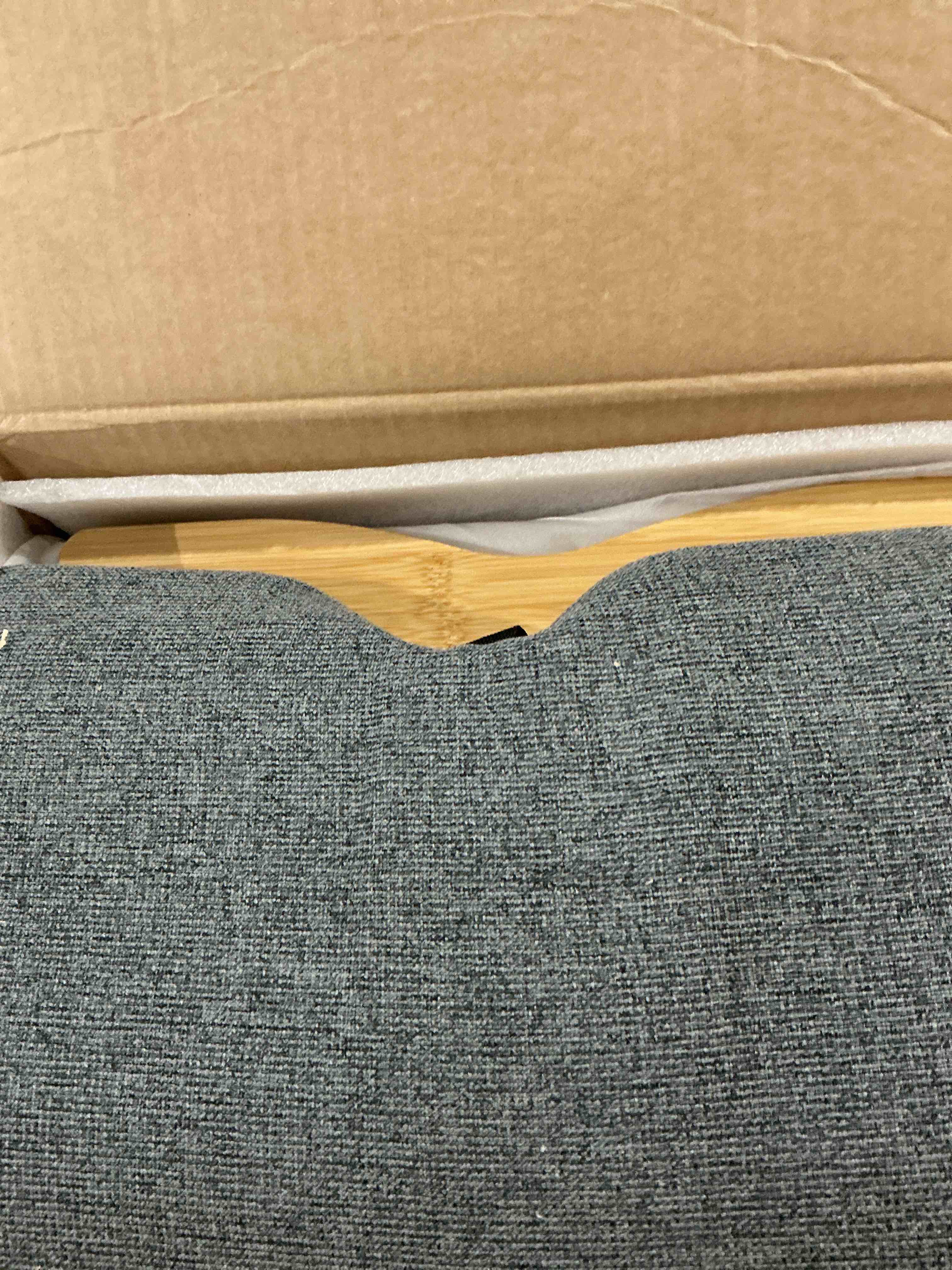 Condition photo showing New/Like New for Double Step Foot Rest for Under Desk at Work,Adjustable Wooden Foot Stool with 4 Heights, Ergonomic Desk Foot Rest with Cushion for Office, Gaming & Study (Natural Color)