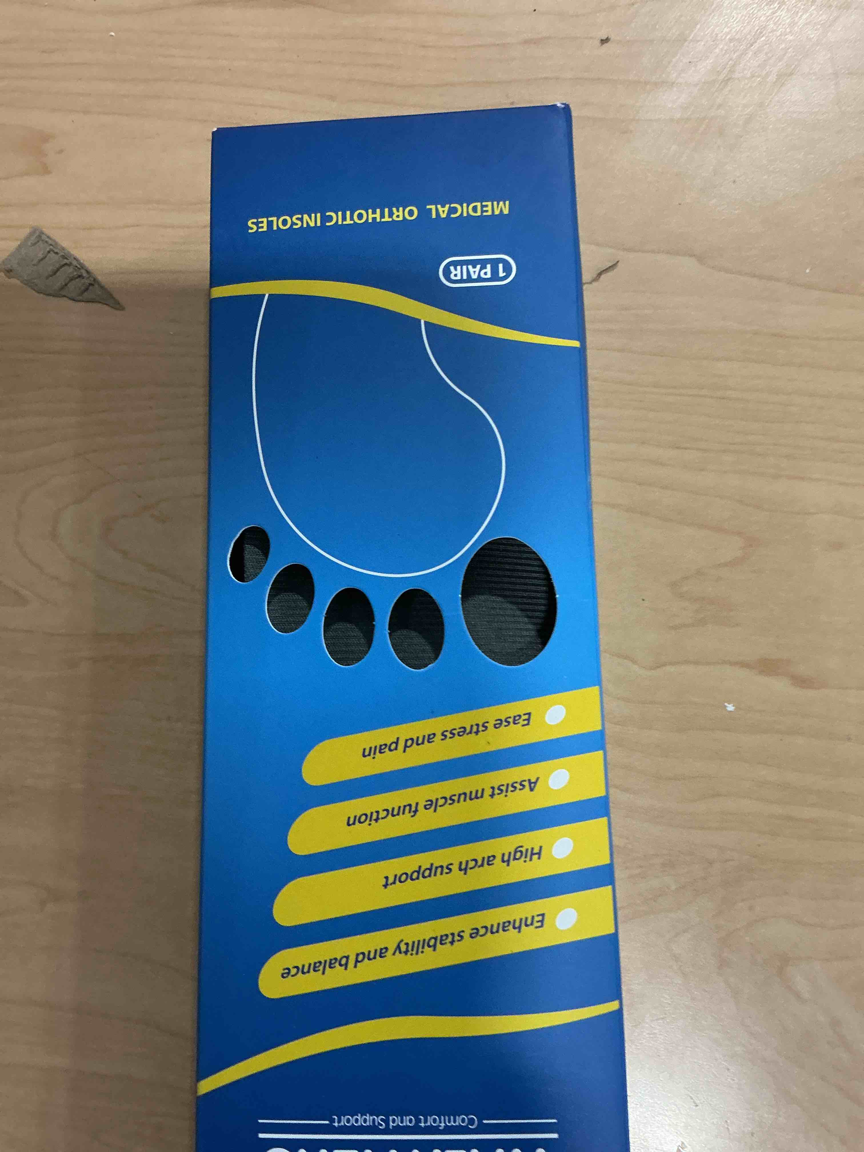 Condition photo showing Good Condition for Plantar Fasciitis Feet Insoles Arch Supports Orthotics Inserts Relieve Flat Feet, High Arch (Mens 10-10 1/2 | Womens 12-12 1/2) Gray Mens 10 - 10 1/2 | Womens 12 - 12 1/2