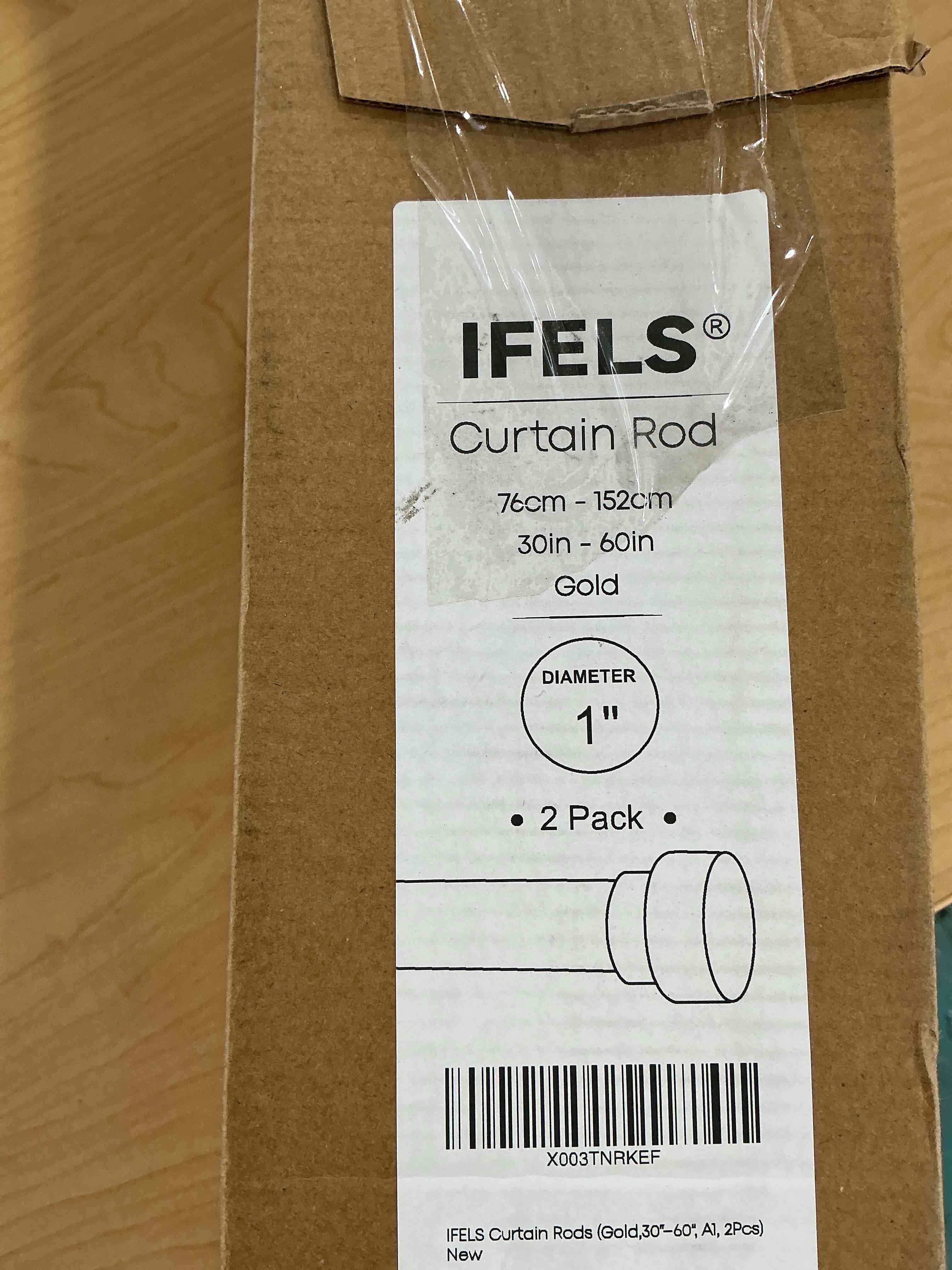 Condition photo showing New/Like New for 2 Pack Heavy Duty Curtain Rods for Windows 28 to 48 Inch, 1 Inch Gold Adjustable Curtain Rod Set with Easy Installation and Modern Design (A1,Gold,30-60",2Pack) 30"-60"|2pack Gold